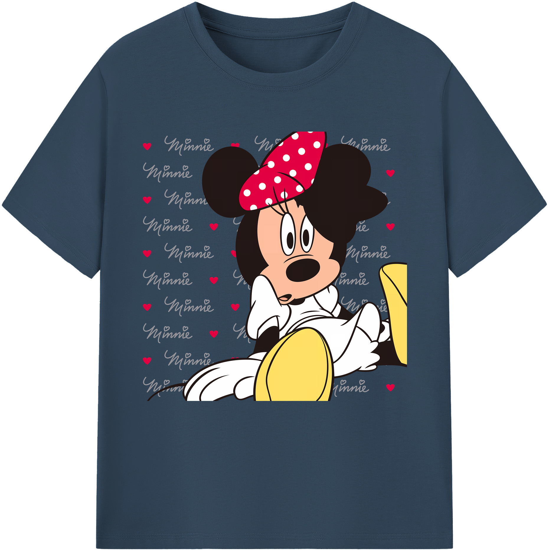 （画像用） ミッキーマウス Mickey Mouse レディースカジュアルプリントTシャツ（綿100％）