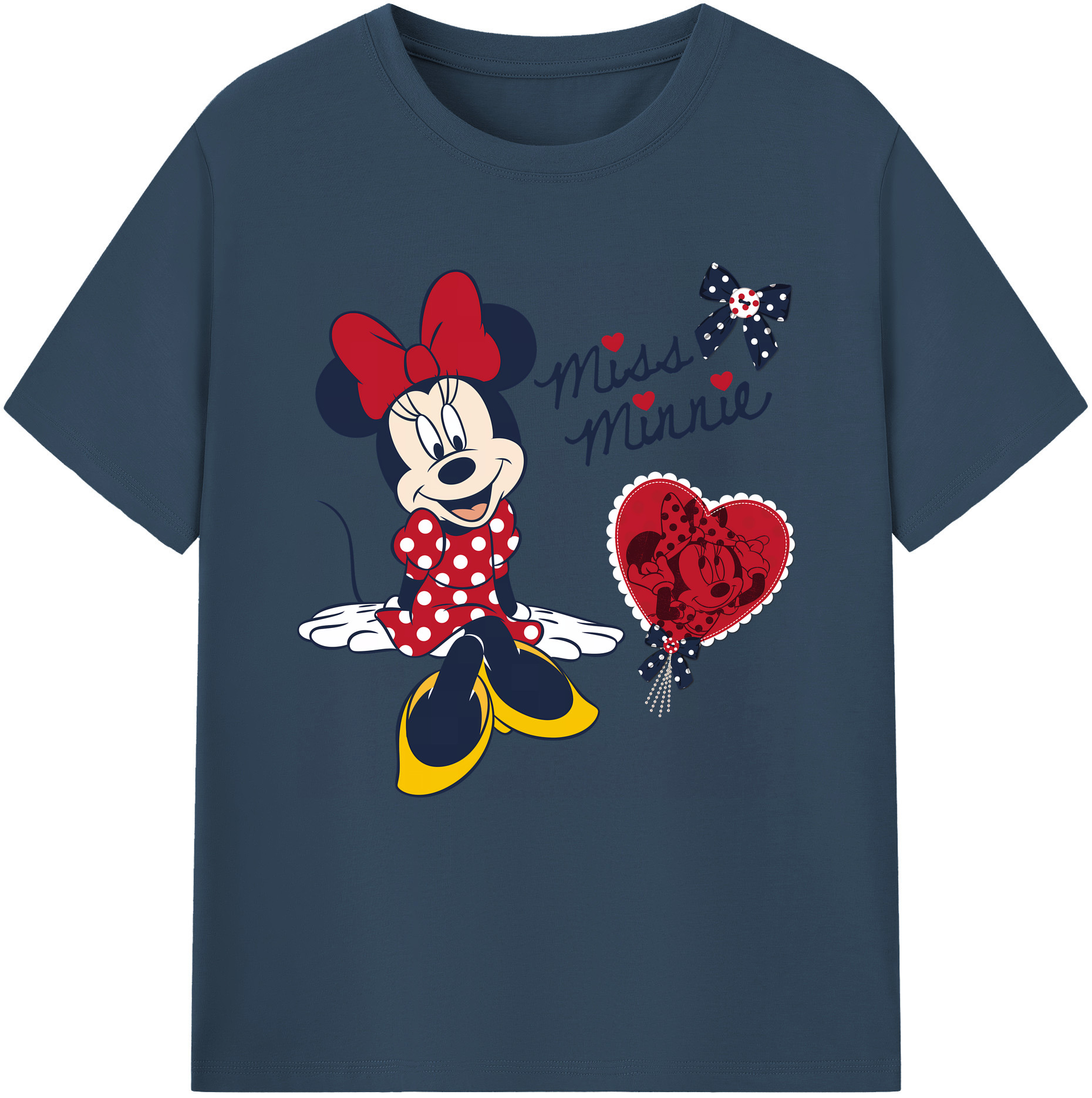 （画像用） ミッキーマウス Mickey Mouse レディースカジュアルプリントTシャツ（綿100％）