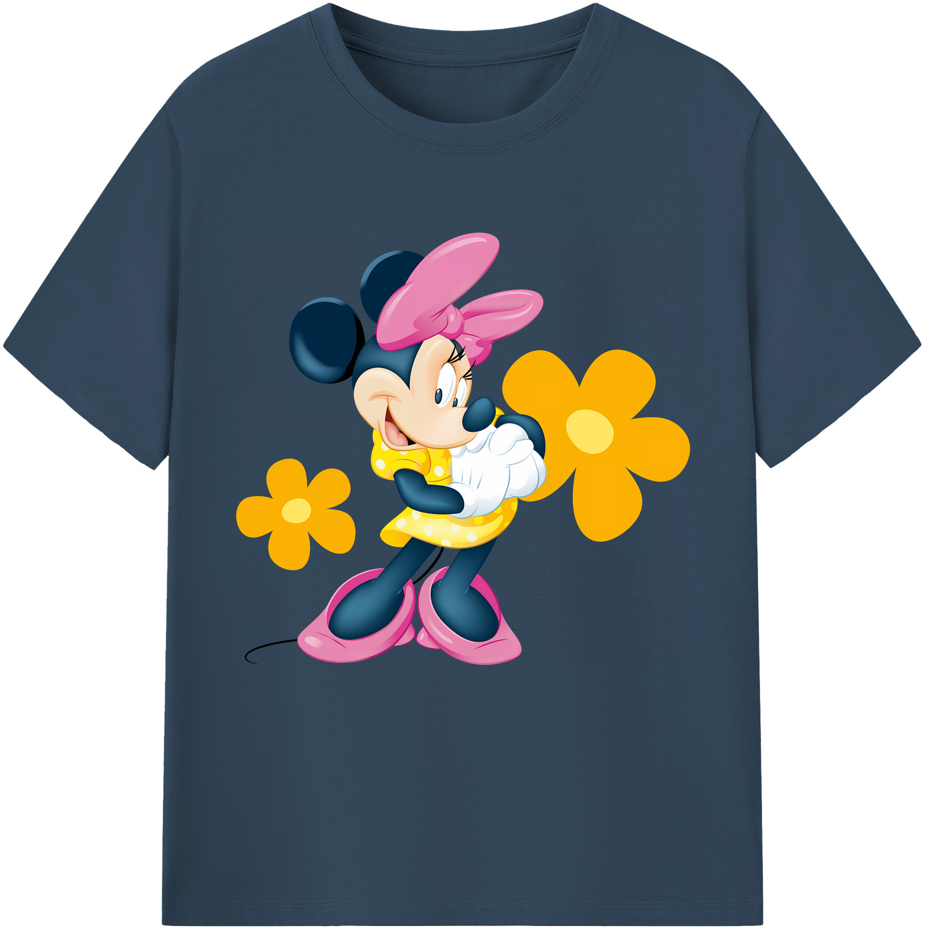 （画像用） ミッキーマウス Mickey Mouse レディースカジュアルプリントTシャツ（綿100％）