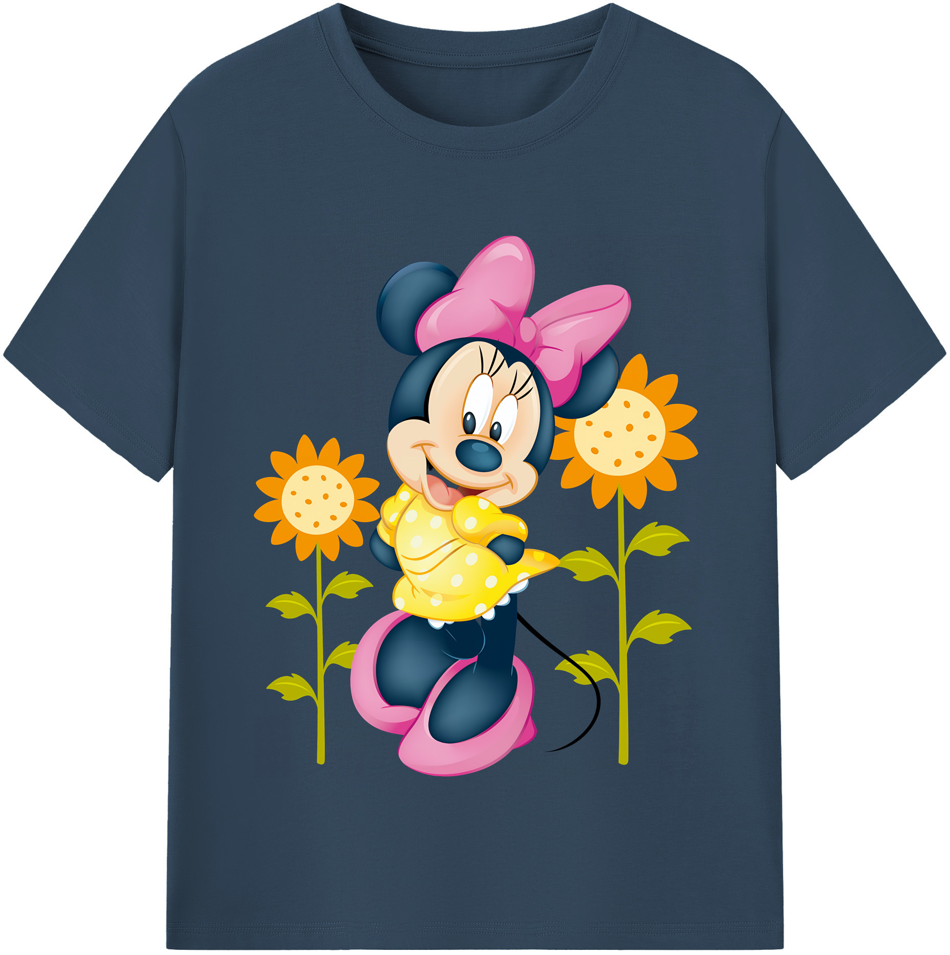 （画像用） ミッキーマウス Mickey Mouse レディースカジュアルプリントTシャツ（綿100％）