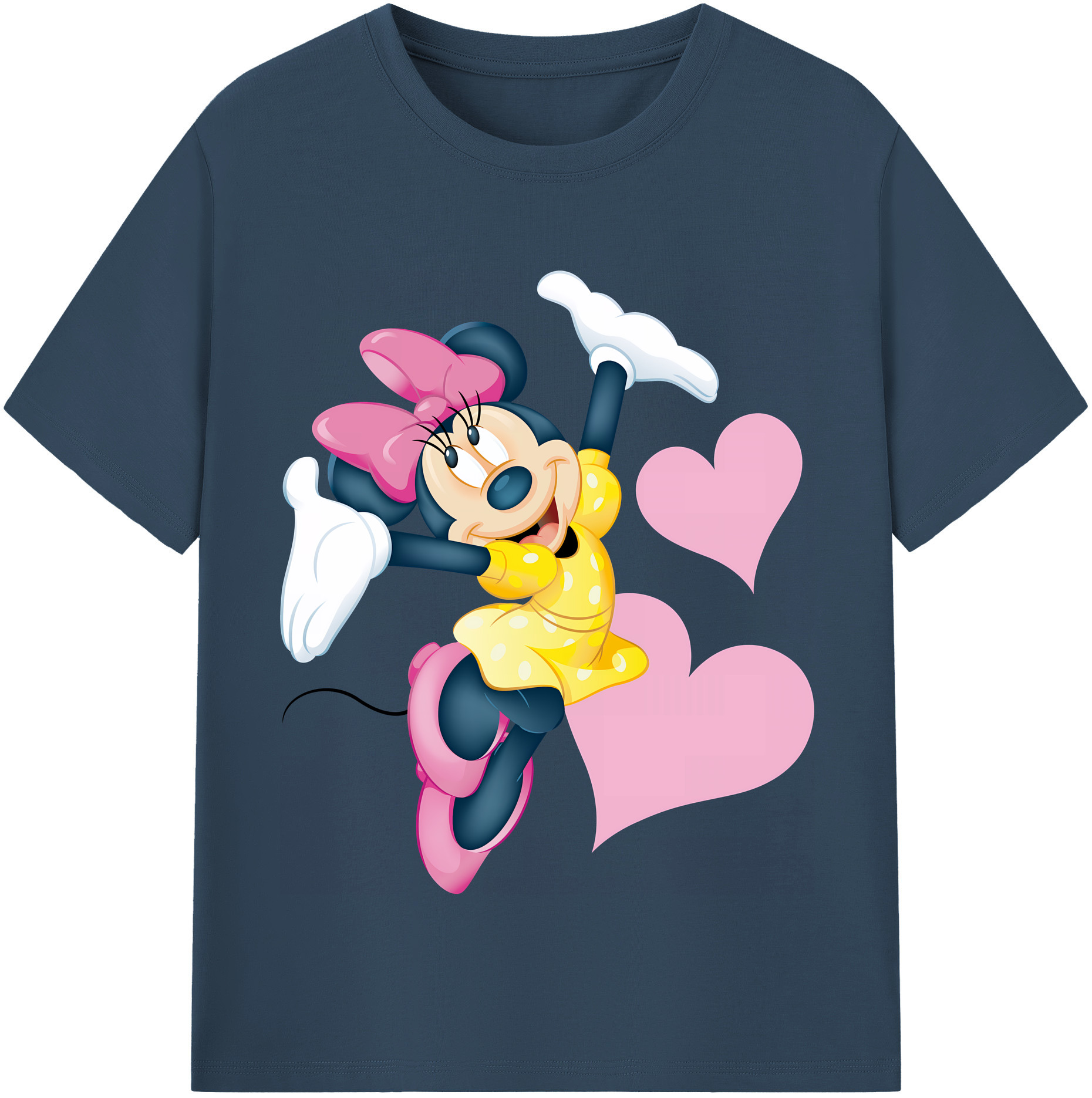 （画像用） ミッキーマウス Mickey Mouse レディースカジュアルプリントTシャツ（綿100％）