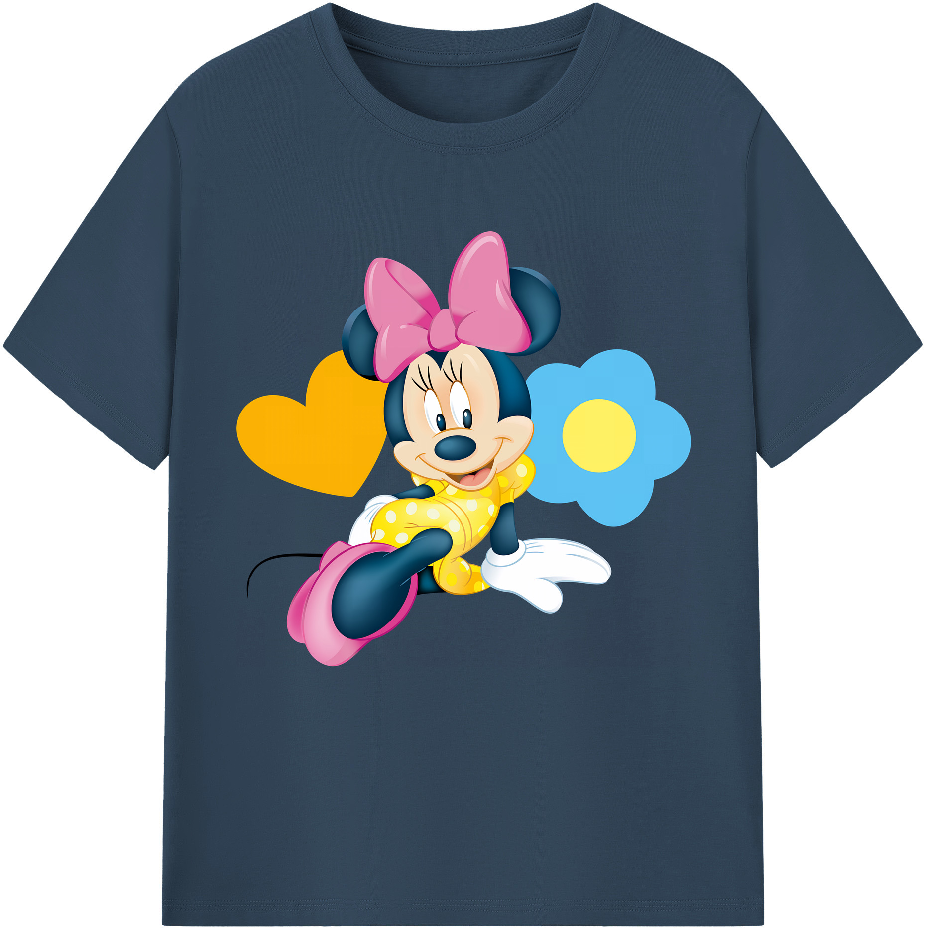 （画像用） ミッキーマウス Mickey Mouse レディースカジュアルプリントTシャツ（綿100％）