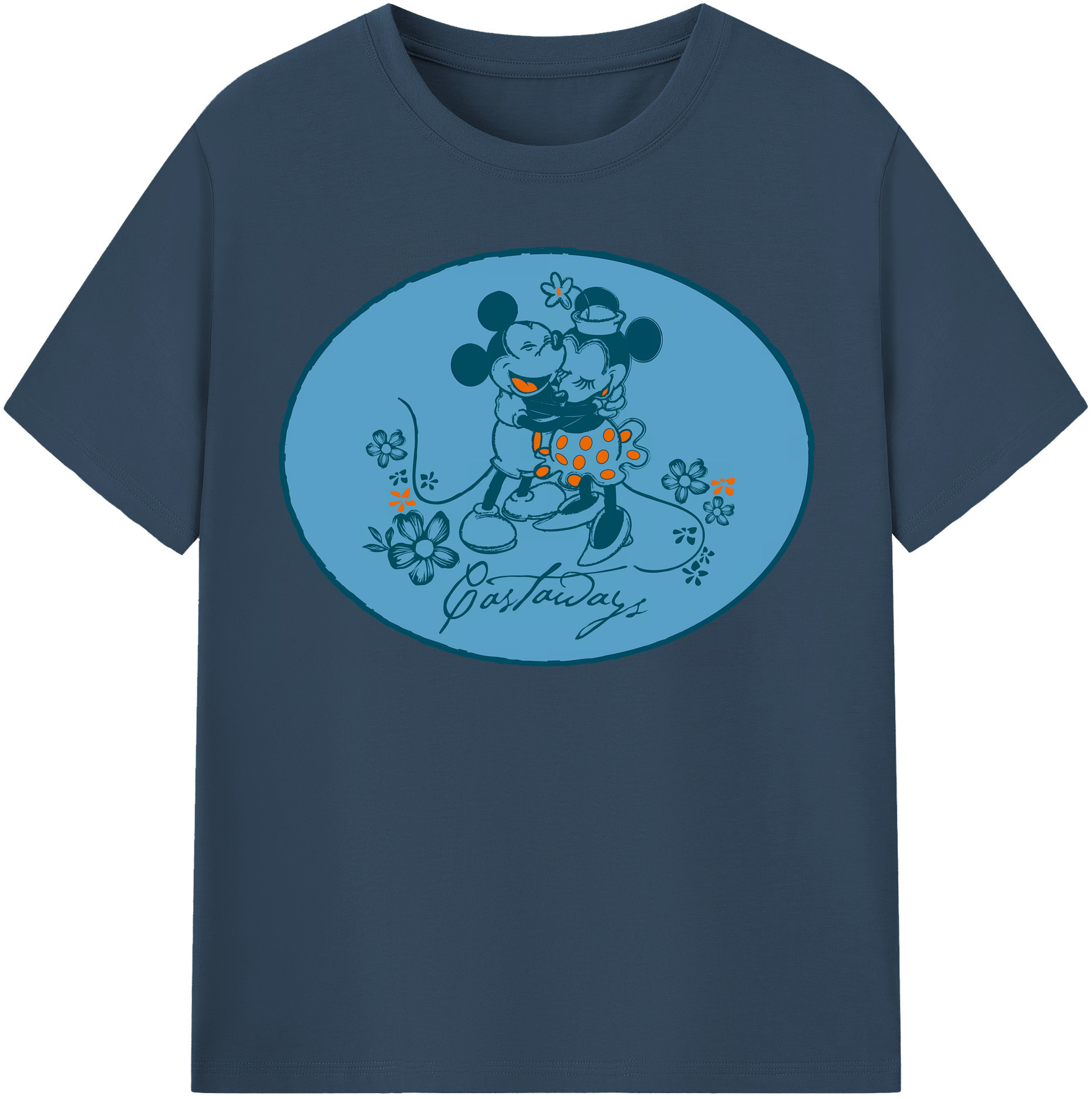 （画像用） ミッキーマウス Mickey Mouse レディースカジュアルプリントTシャツ（綿100％）