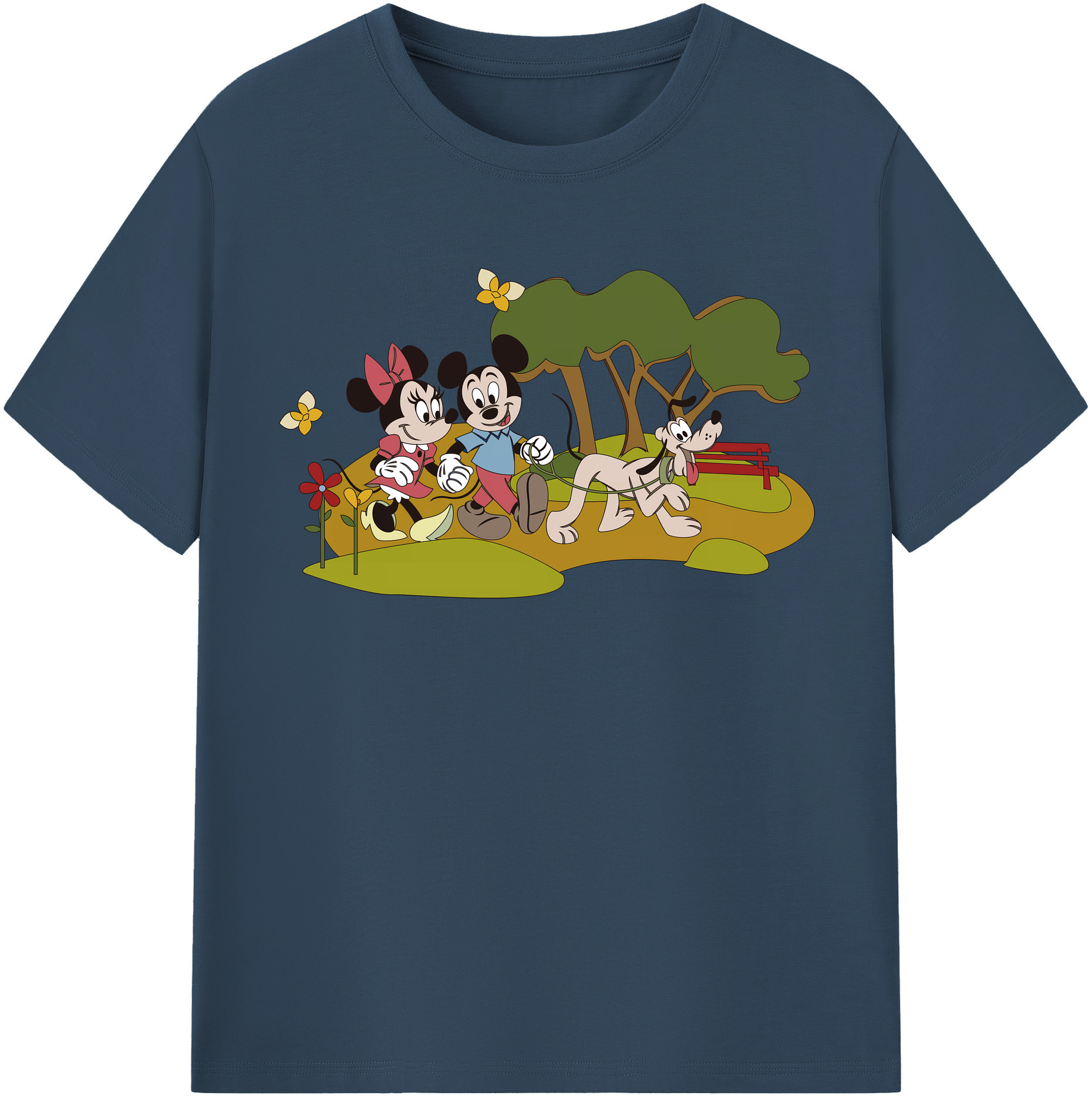 （画像用） ミッキーマウス Mickey Mouse レディースカジュアルプリントTシャツ（綿100％）