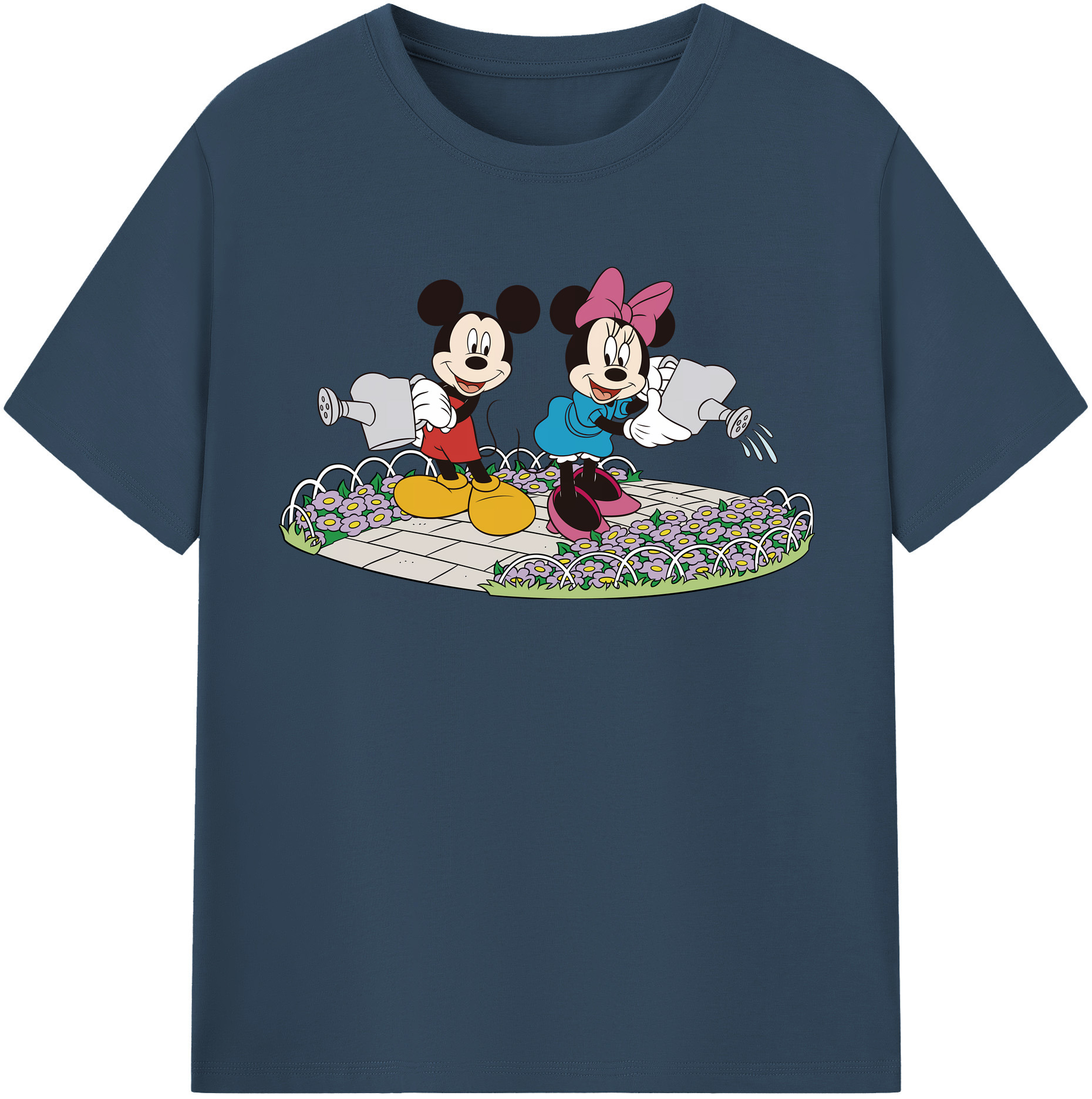（画像用） ミッキーマウス Mickey Mouse レディースカジュアルプリントTシャツ（綿100％）