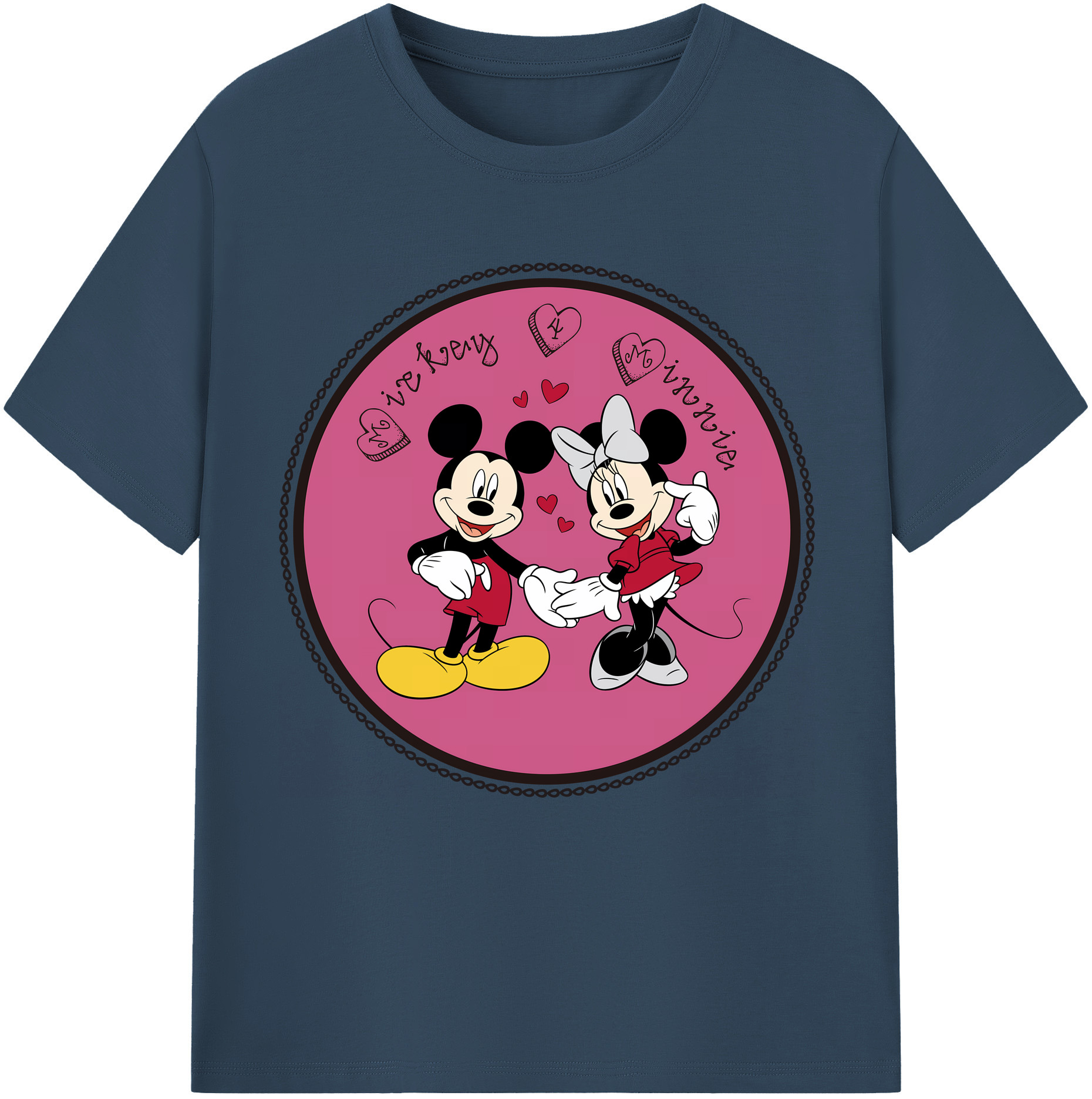 ミッキーマウス Mickey Mouse レディースカジュアルプリントTシャツ（綿100％）