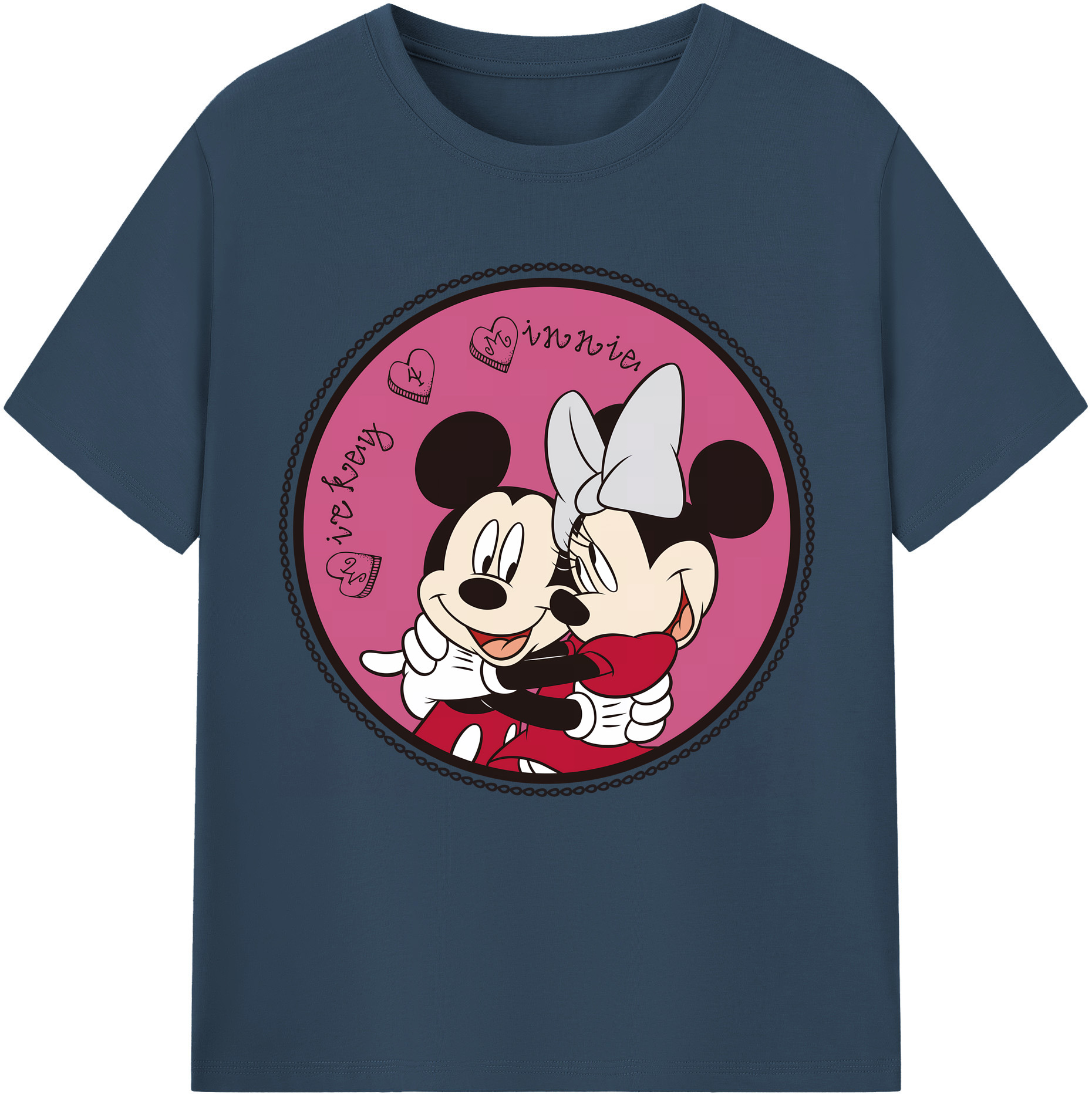 （画像用） ミッキーマウス Mickey Mouse レディースカジュアルプリントTシャツ（綿100％）