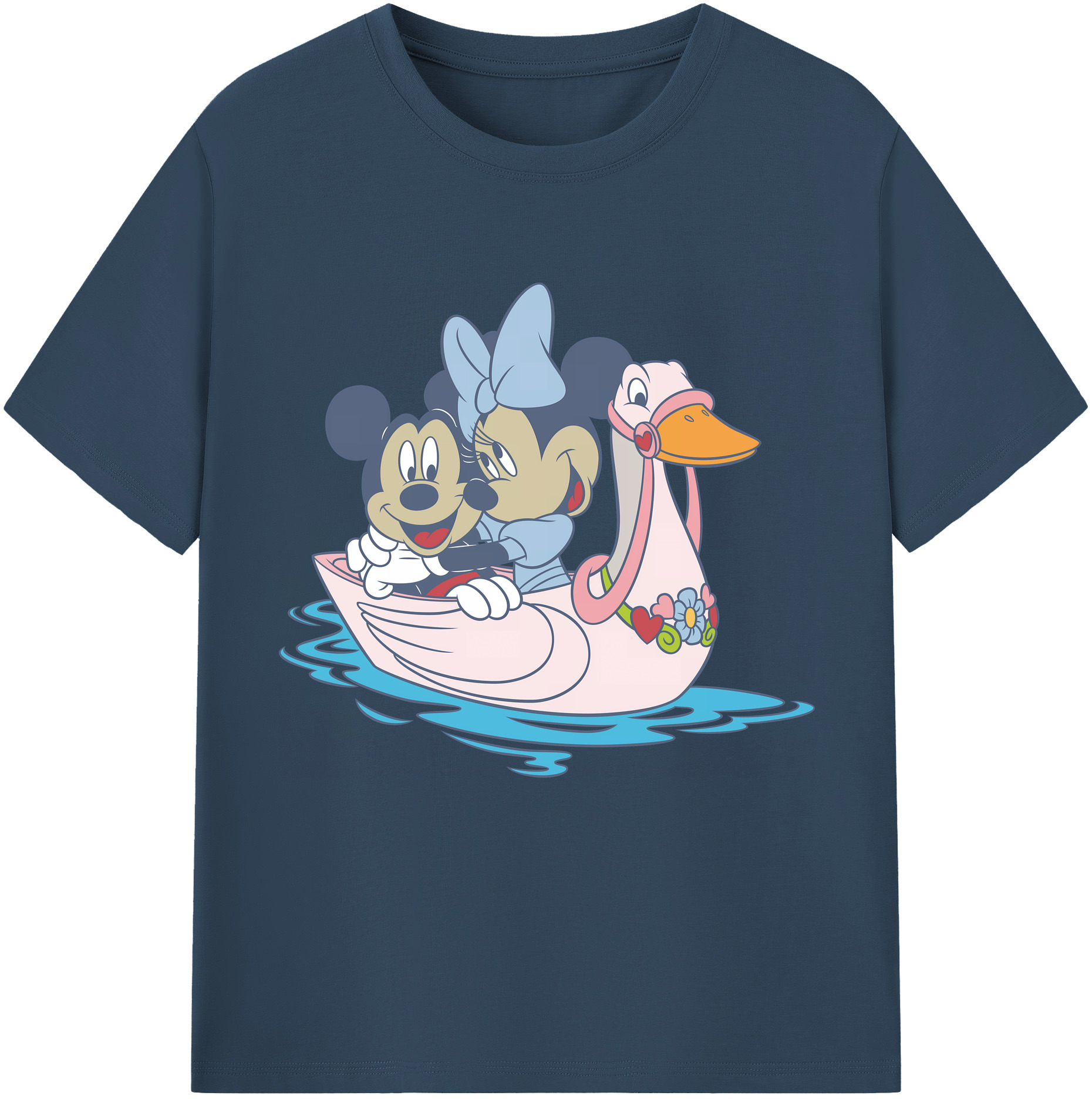 （画像用） ミッキーマウス Mickey Mouse レディースカジュアルプリントTシャツ（綿100％）