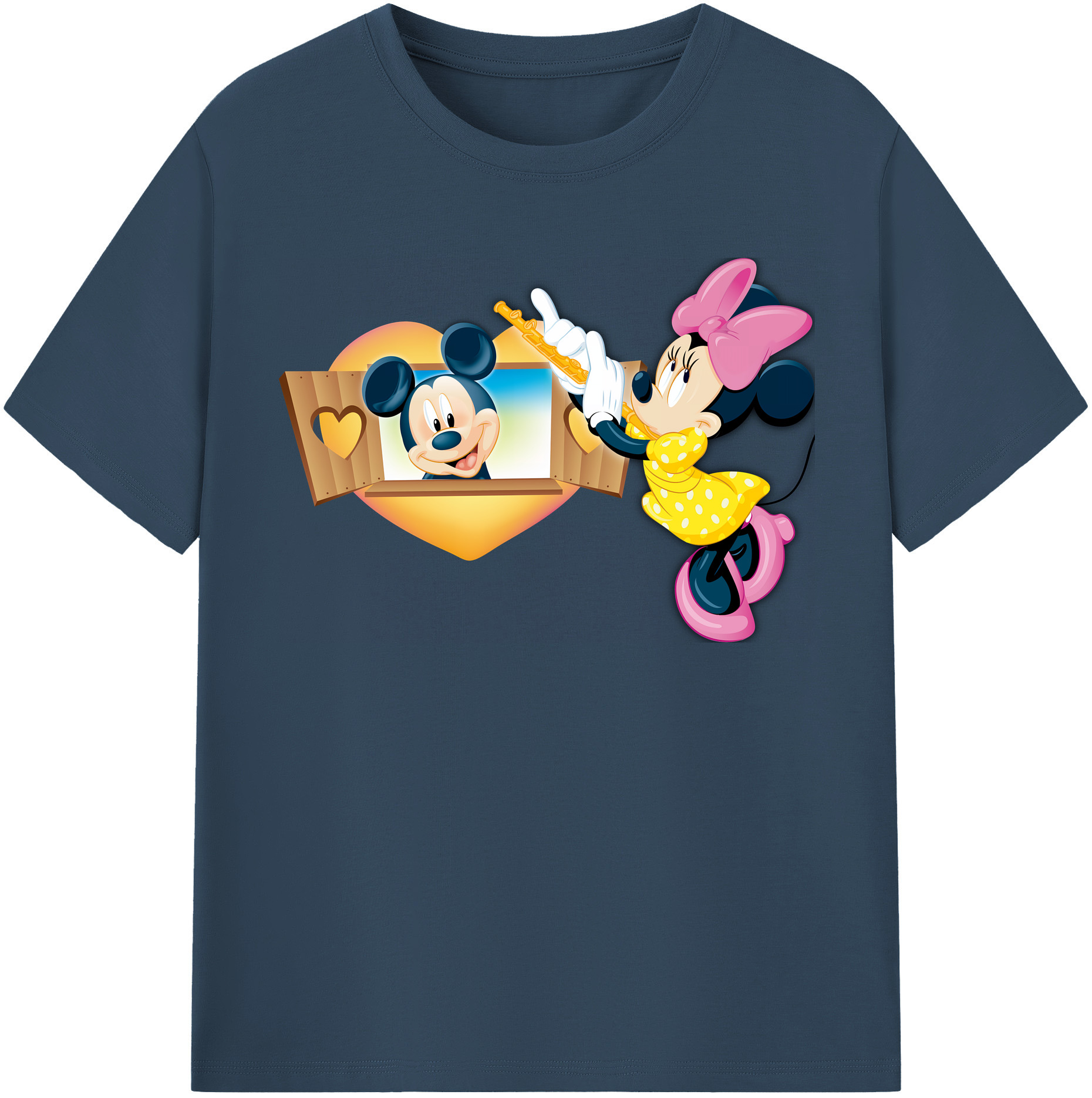 （画像用） ミッキーマウス Mickey Mouse レディースカジュアルプリントTシャツ（綿100％）