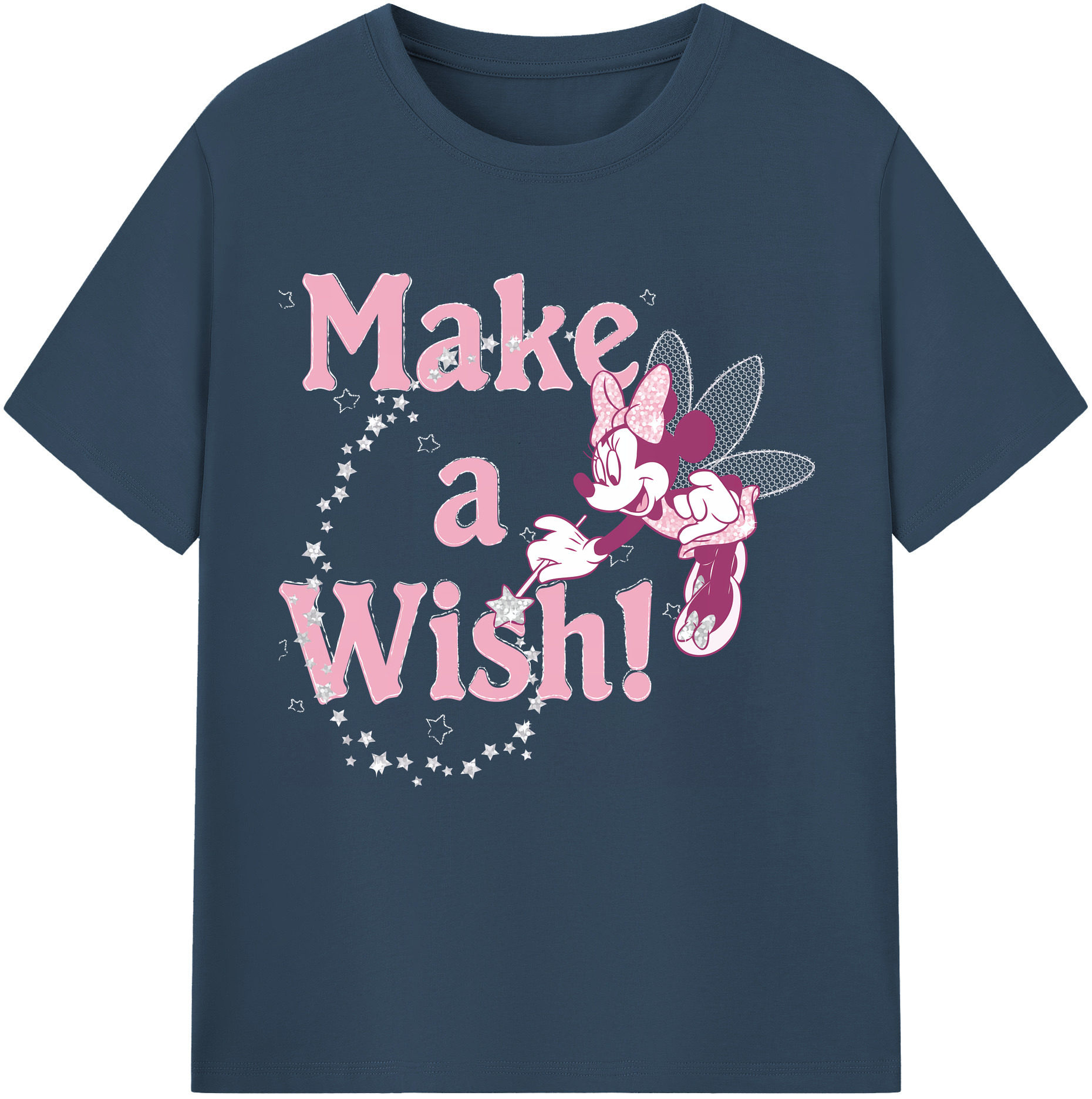 （画像用） ミッキーマウス Mickey Mouse レディースカジュアルプリントTシャツ（綿100％）