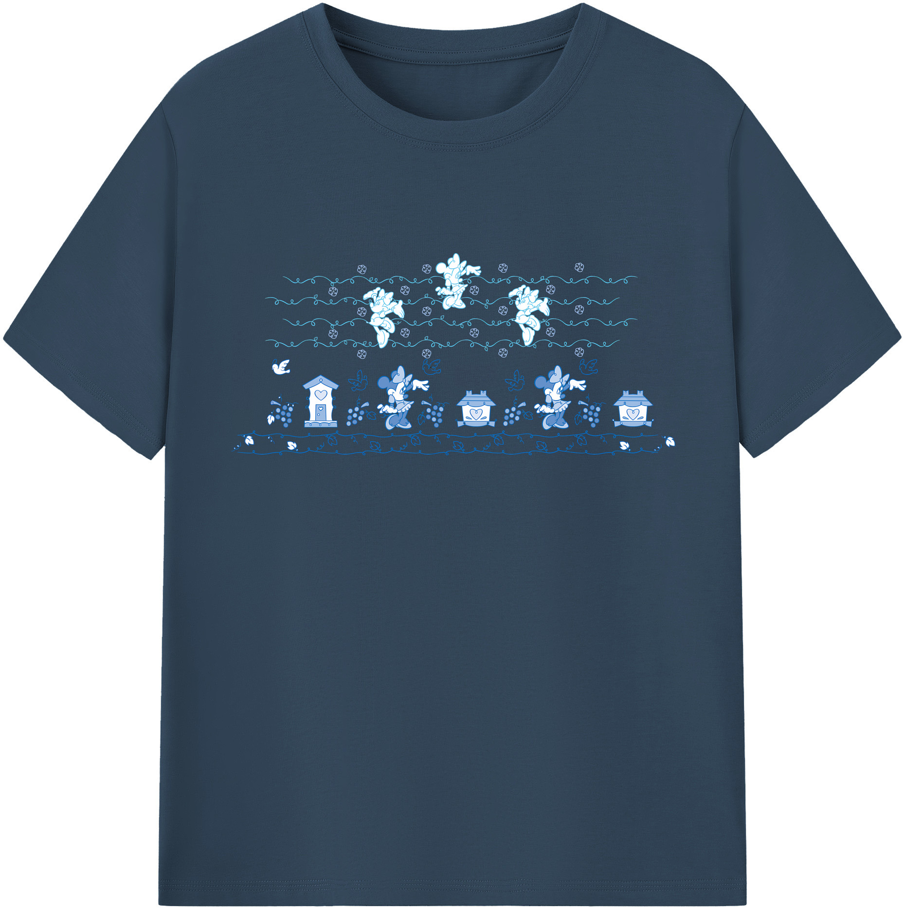 （画像用） ミッキーマウス Mickey Mouse レディースカジュアルプリントTシャツ（綿100％）