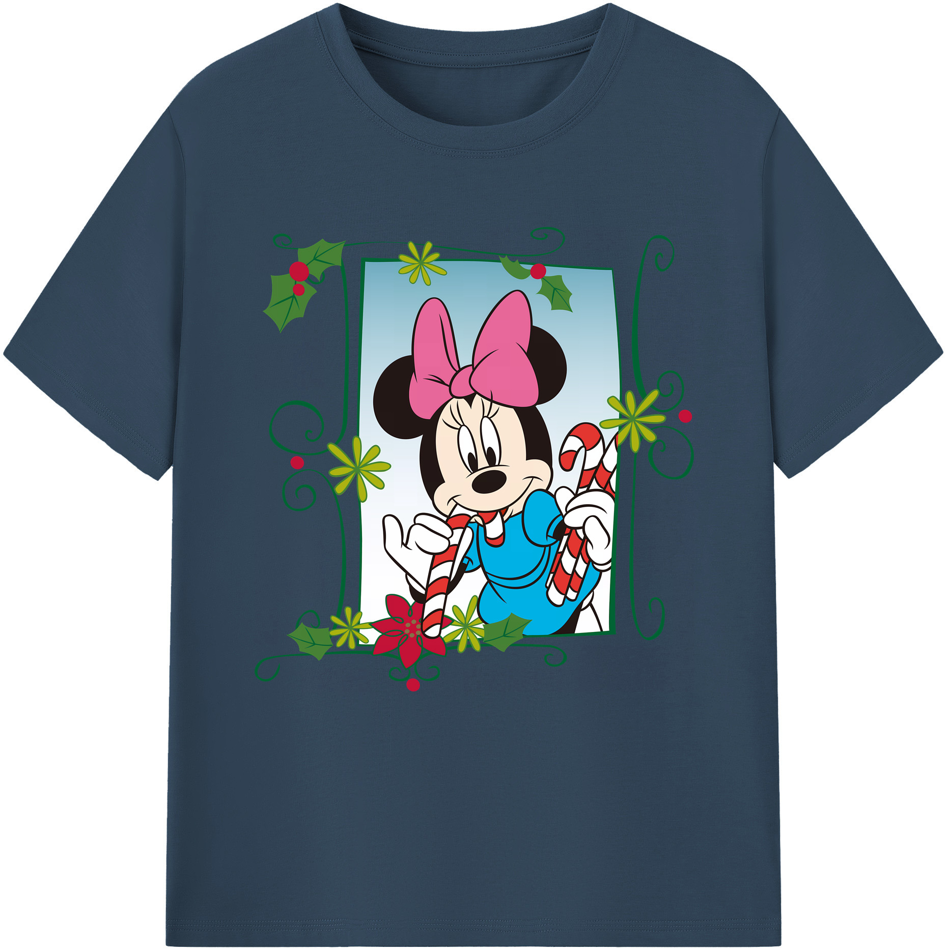 （画像用） ミッキーマウス Mickey Mouse レディースカジュアルプリントTシャツ（綿100％）