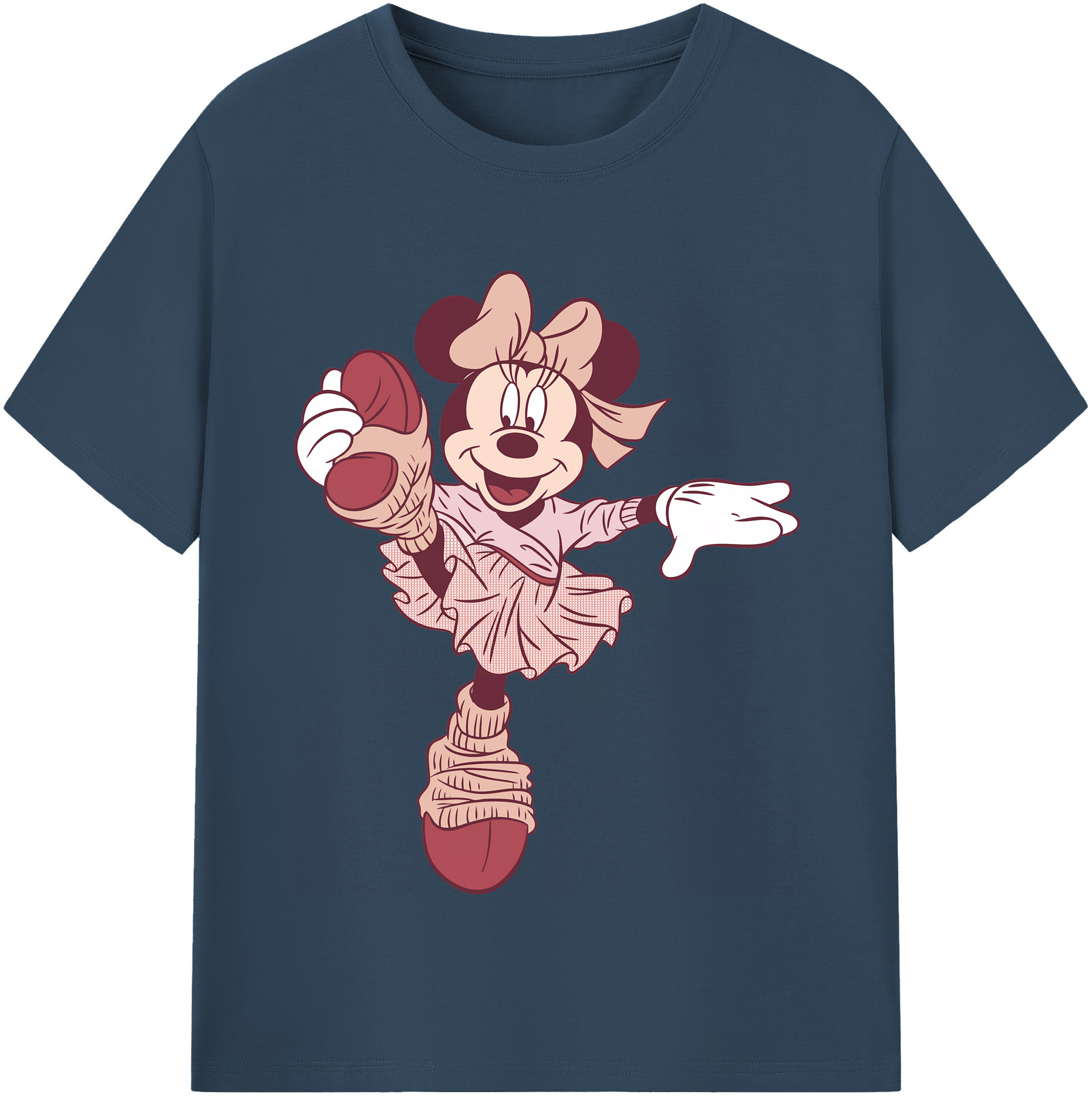 （画像用） ミッキーマウス Mickey Mouse レディースカジュアルプリントTシャツ（綿100％）