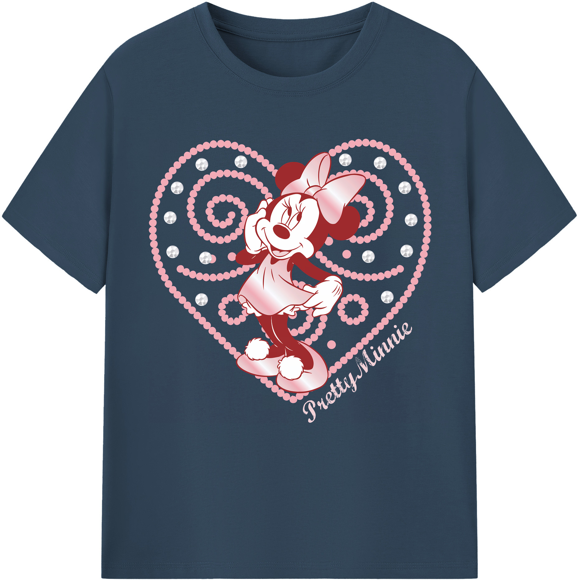 （画像用） ミッキーマウス Mickey Mouse レディースカジュアルプリントTシャツ（綿100％）