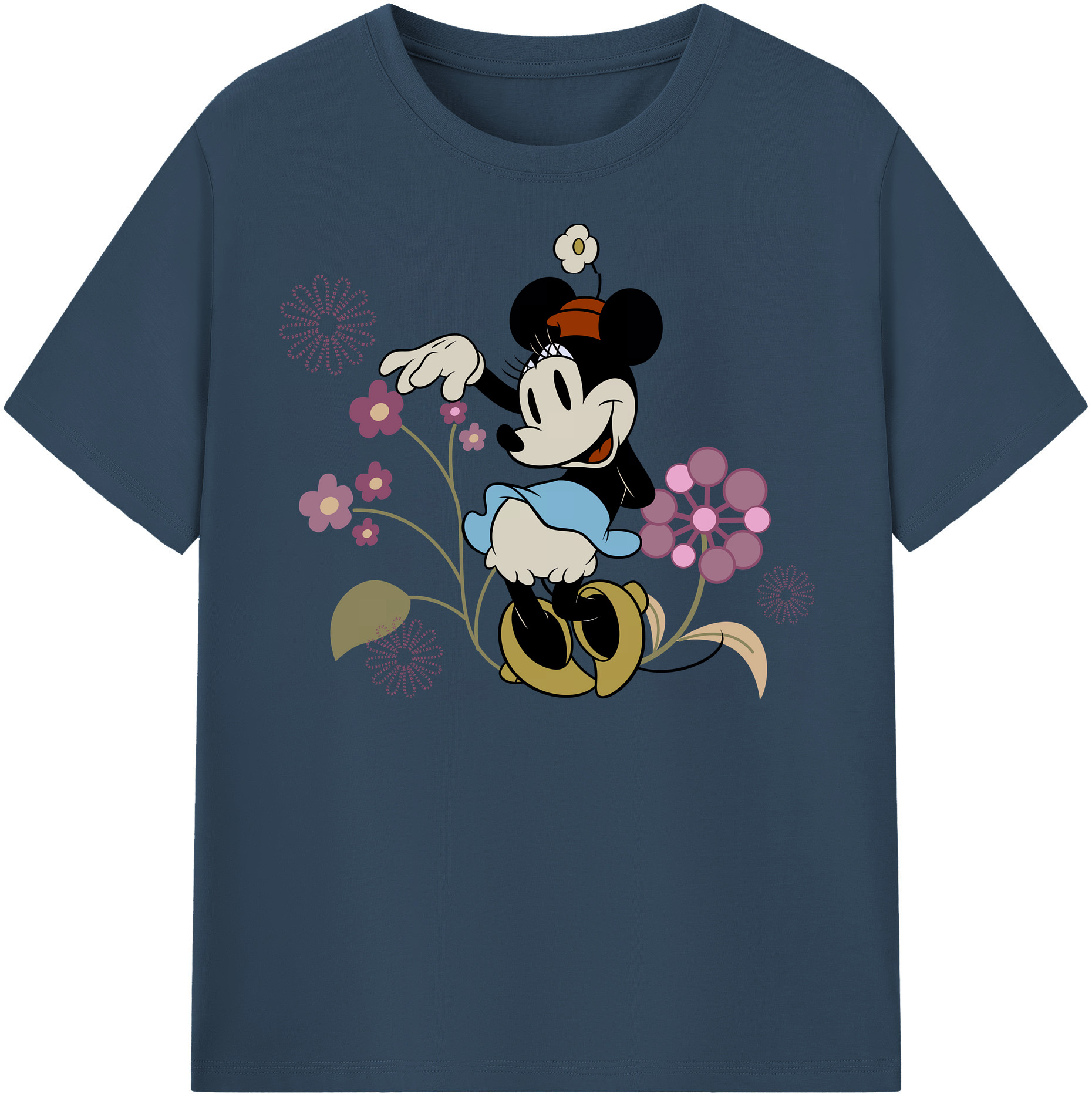 （画像用） ミッキーマウス Mickey Mouse レディースカジュアルプリントTシャツ（綿100％）