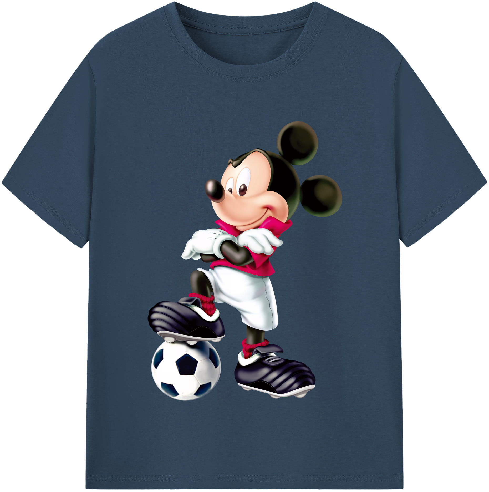 ミッキーマウス Mickey Mouse レディースカジュアルプリントTシャツ（綿100％）