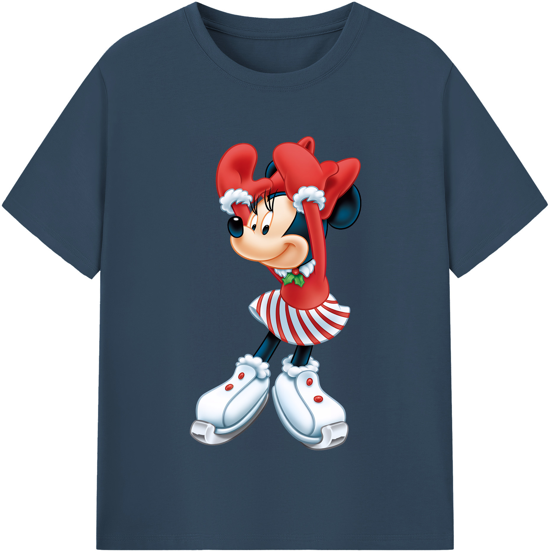 （画像用） ミッキーマウス Mickey Mouse レディースカジュアルプリントTシャツ（綿100％）