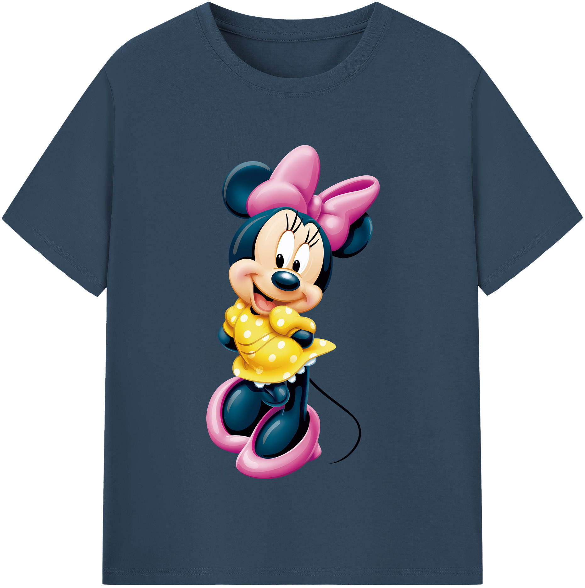 ミッキーマウス Mickey Mouse レディースカジュアルプリントTシャツ（綿100％）