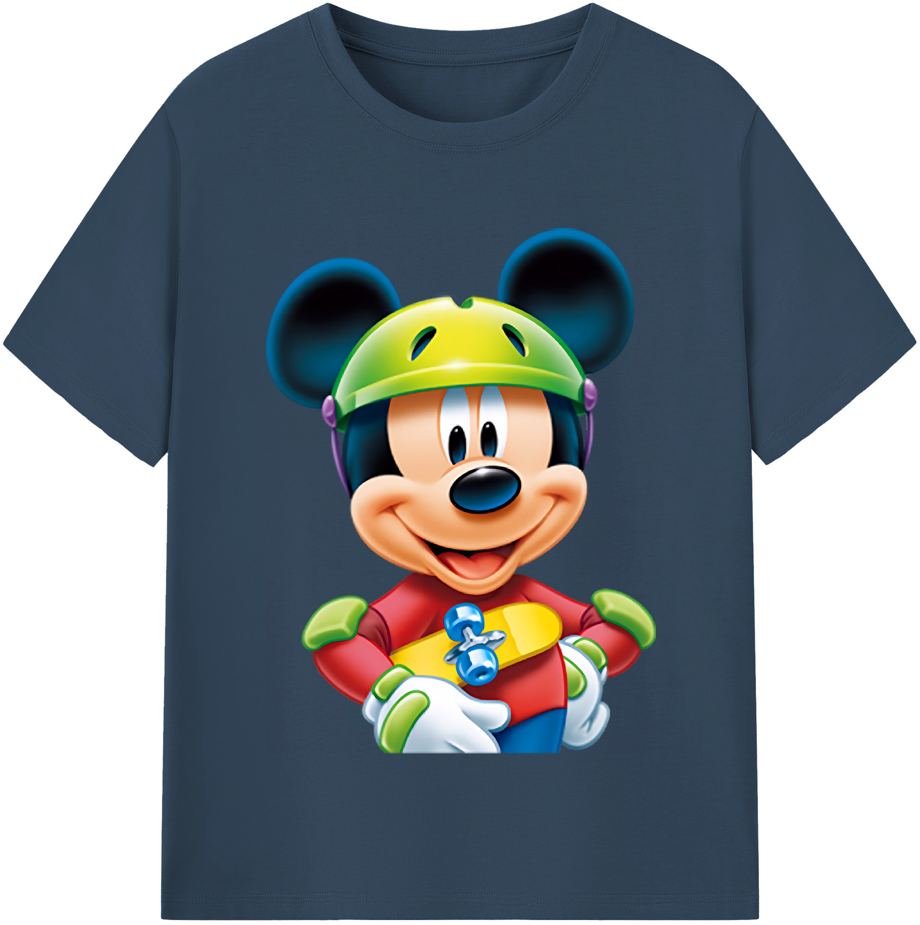 （画像用） ミッキーマウス Mickey Mouse レディースカジュアルプリントTシャツ（綿100％）