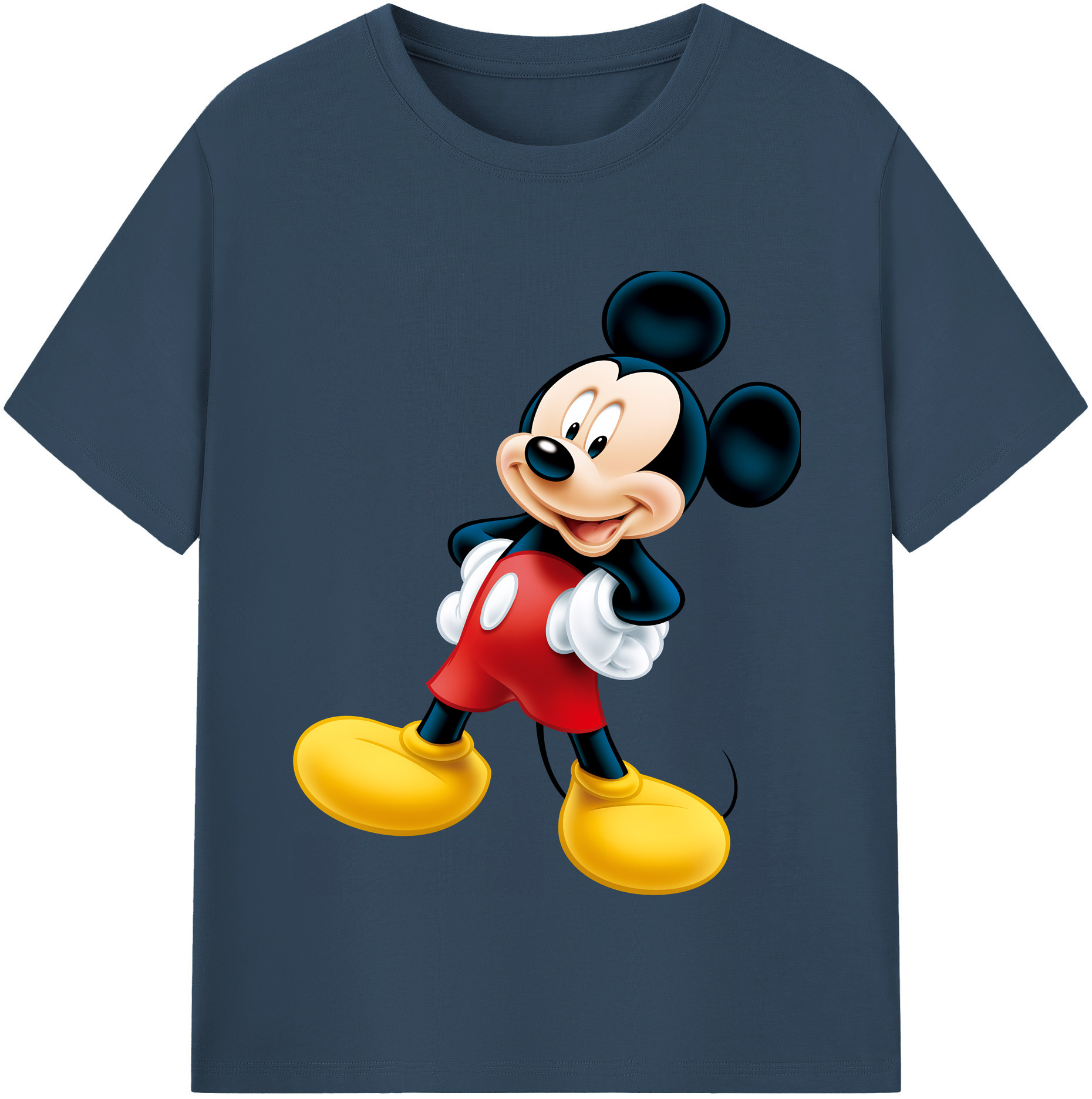 （画像用） ミッキーマウス Mickey Mouse レディースカジュアルプリントTシャツ（綿100％）