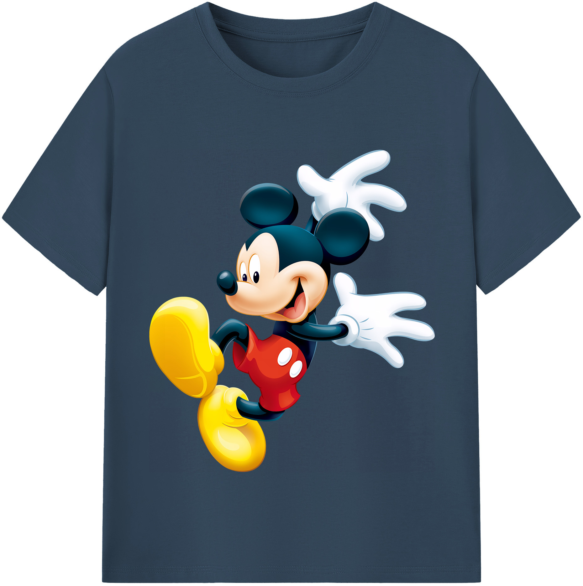 （画像用） ミッキーマウス Mickey Mouse レディースカジュアルプリントTシャツ（綿100％）