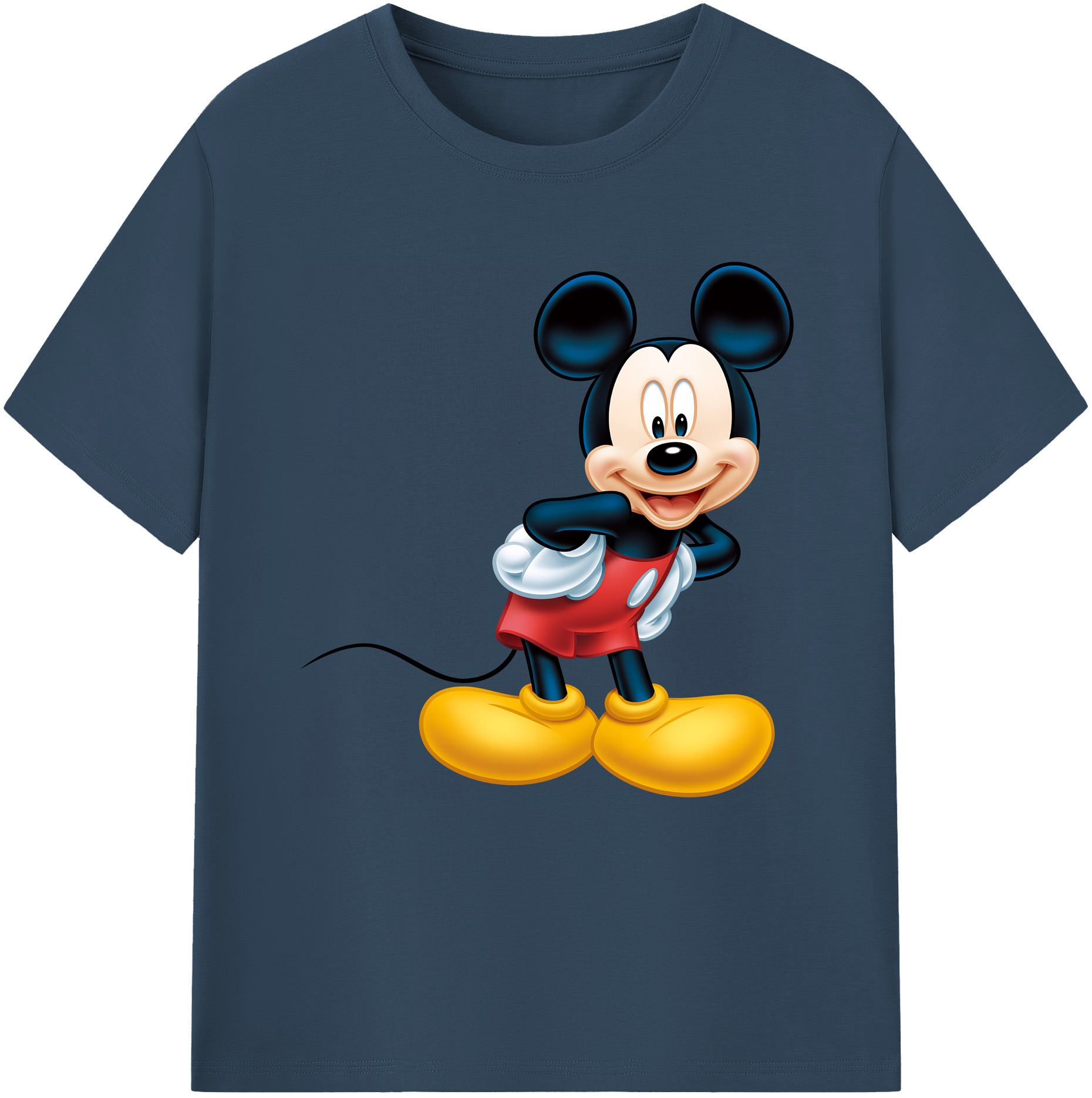 （画像用） ミッキーマウス Mickey Mouse レディースカジュアルプリントTシャツ（綿100％）