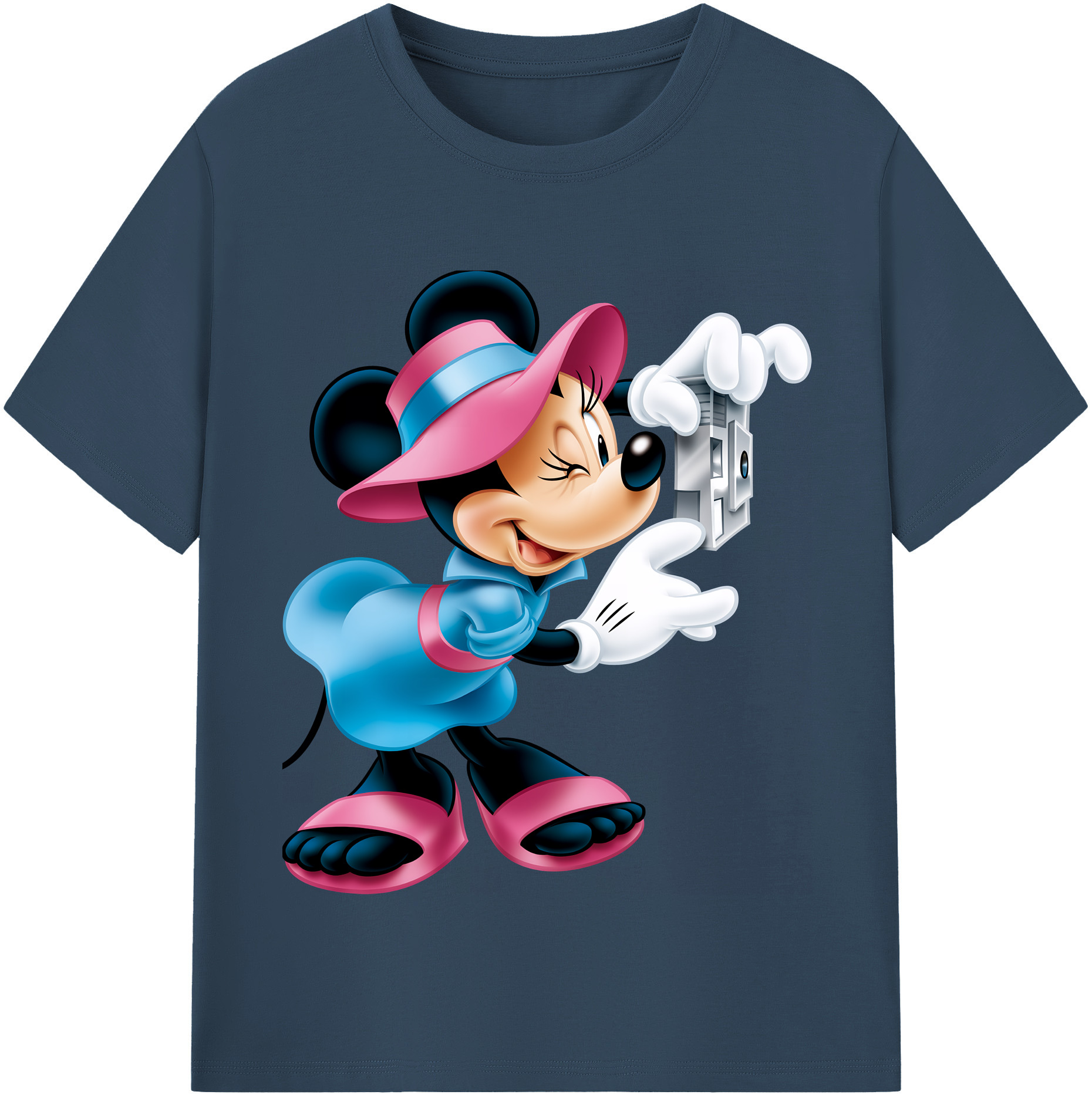 （画像用） ミッキーマウス Mickey Mouse レディースカジュアルプリントTシャツ（綿100％）