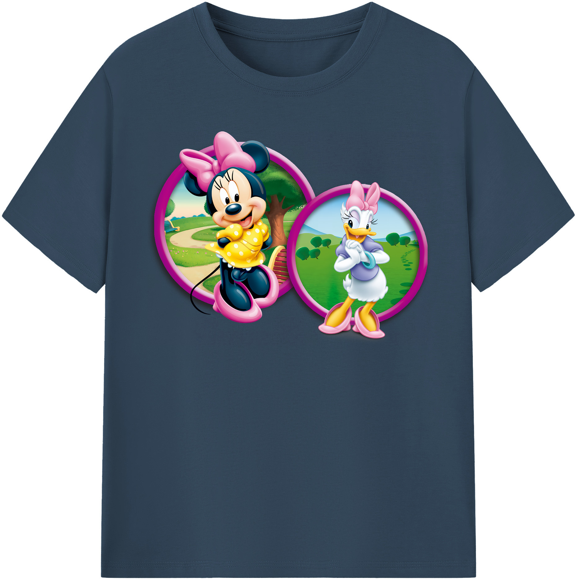 （画像用） ミッキーマウス Mickey Mouse レディースカジュアルプリントTシャツ（綿100％）