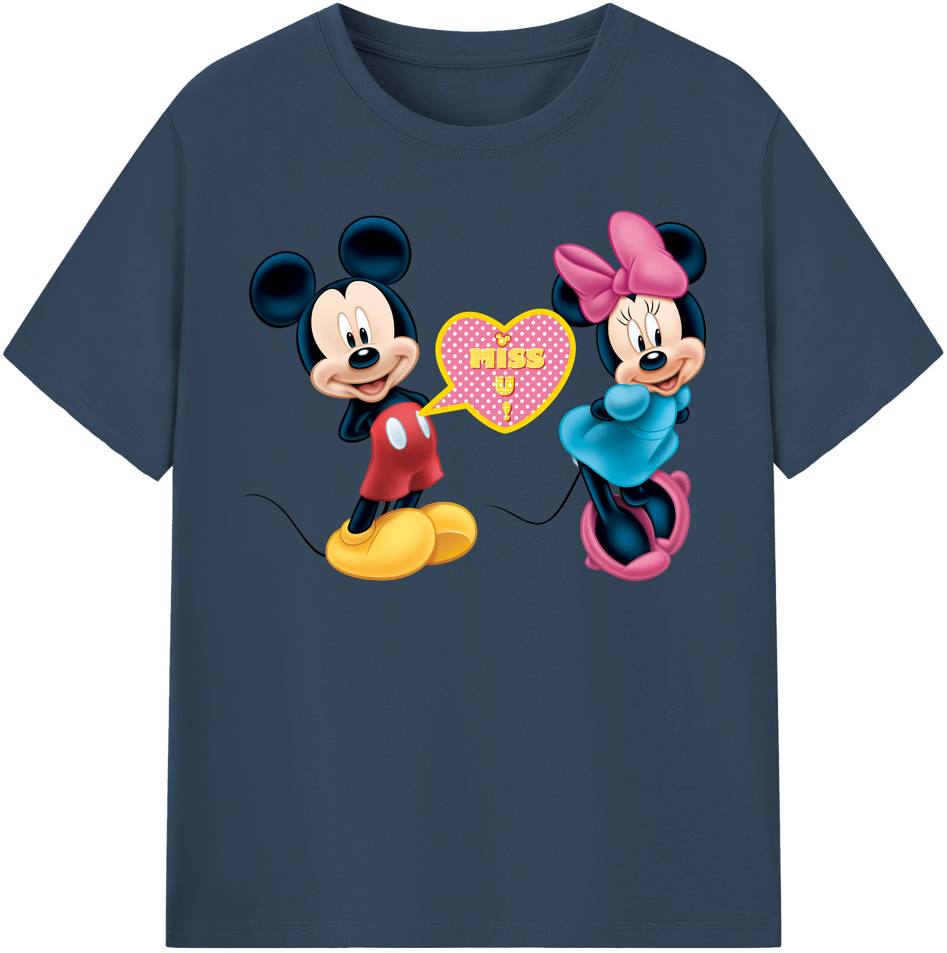 （画像用） ミッキーマウス Mickey Mouse レディースカジュアルプリントTシャツ（綿100％）