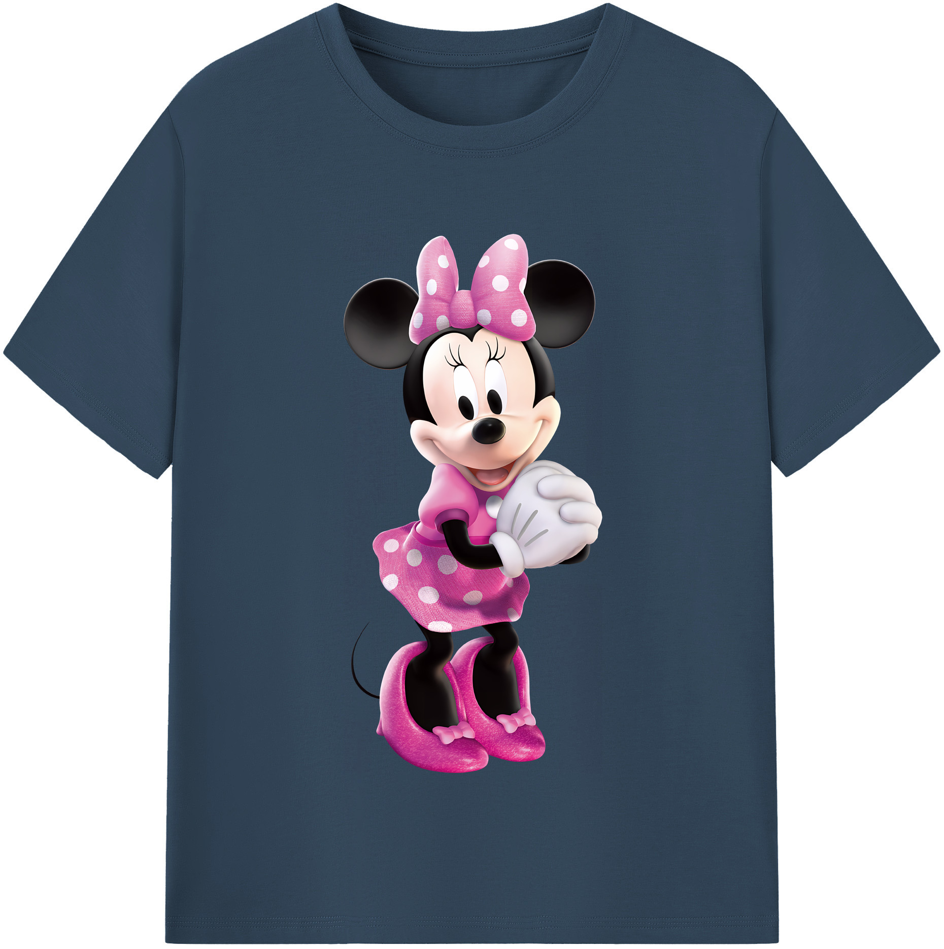 （画像用） ミッキーマウス Mickey Mouse レディースカジュアルプリントTシャツ（綿100％）