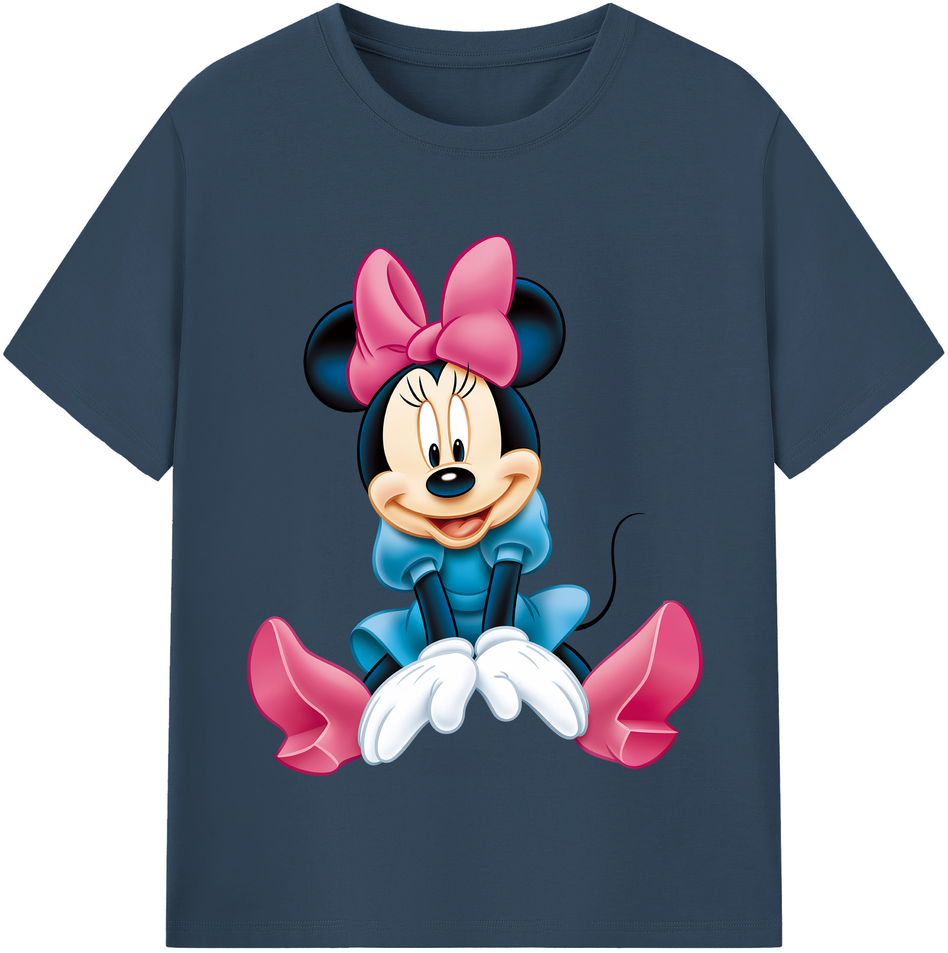 （画像用） ミッキーマウス Mickey Mouse レディースカジュアルプリントTシャツ（綿100％）
