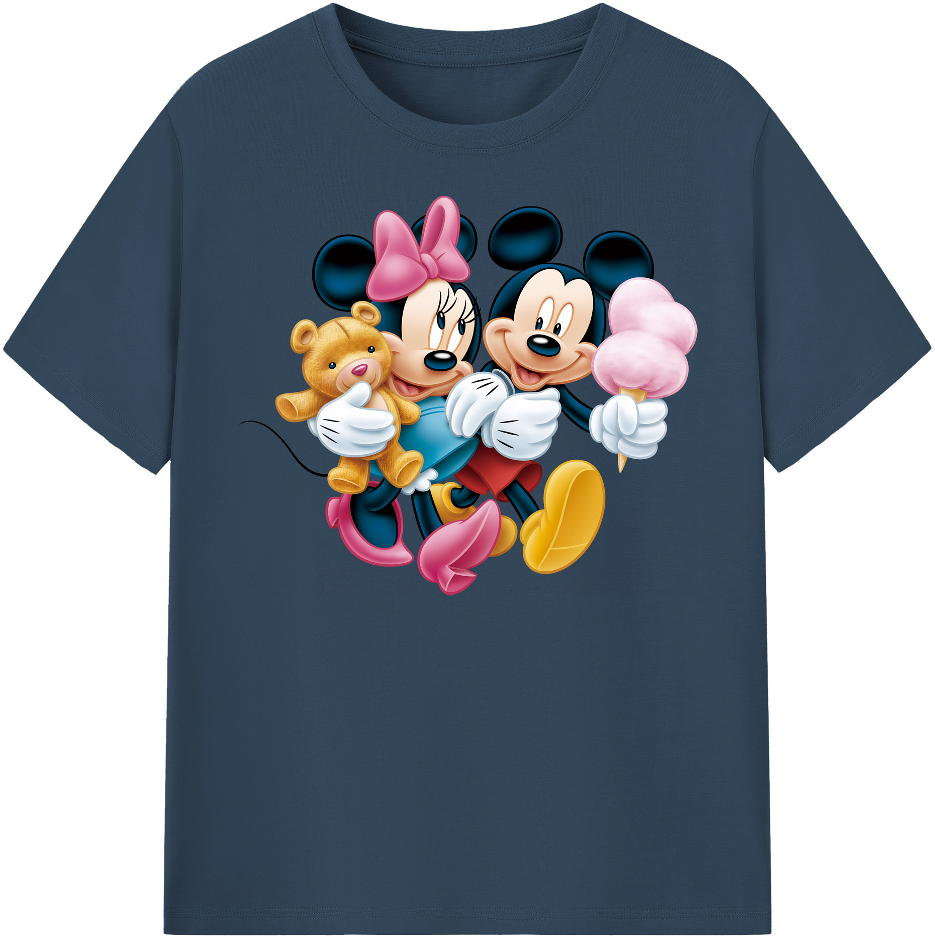 （画像用） ミッキーマウス Mickey Mouse レディースカジュアルプリントTシャツ（綿100％）