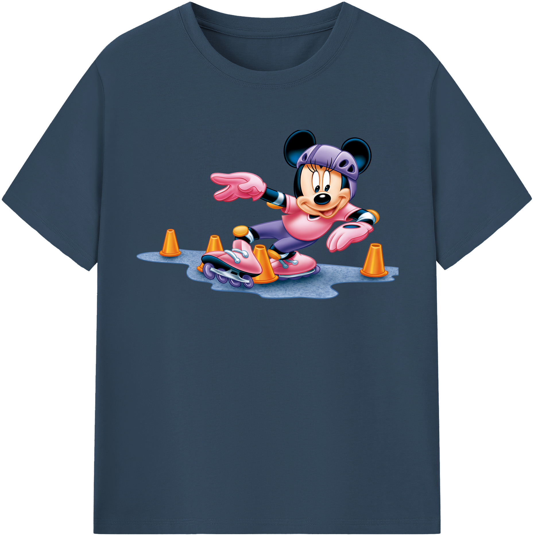 （画像用） ミッキーマウス Mickey Mouse レディースカジュアルプリントTシャツ（綿100％）