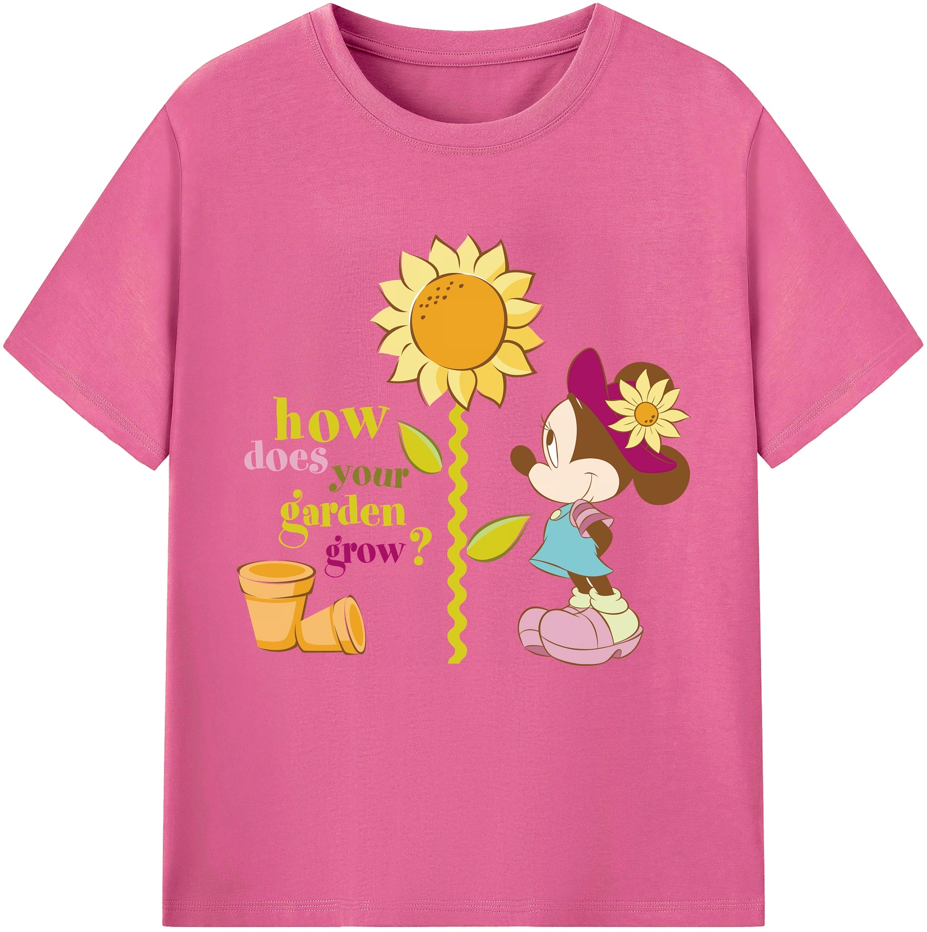 （画像用） ミッキーマウス Mickey Mouse レディースカジュアルプリントTシャツ（綿100％）