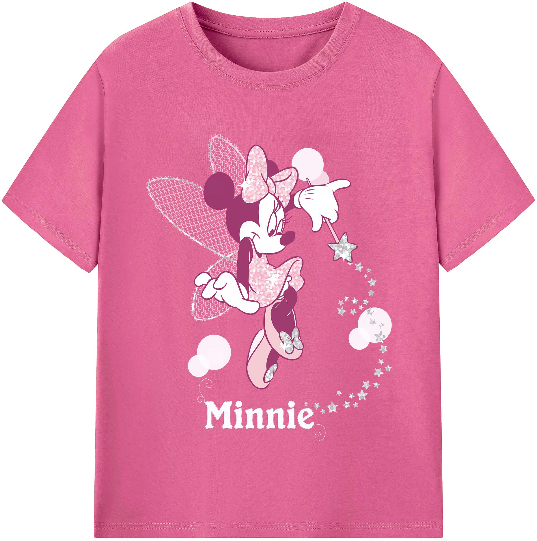 （画像用） ミッキーマウス Mickey Mouse レディースカジュアルプリントTシャツ（綿100％）