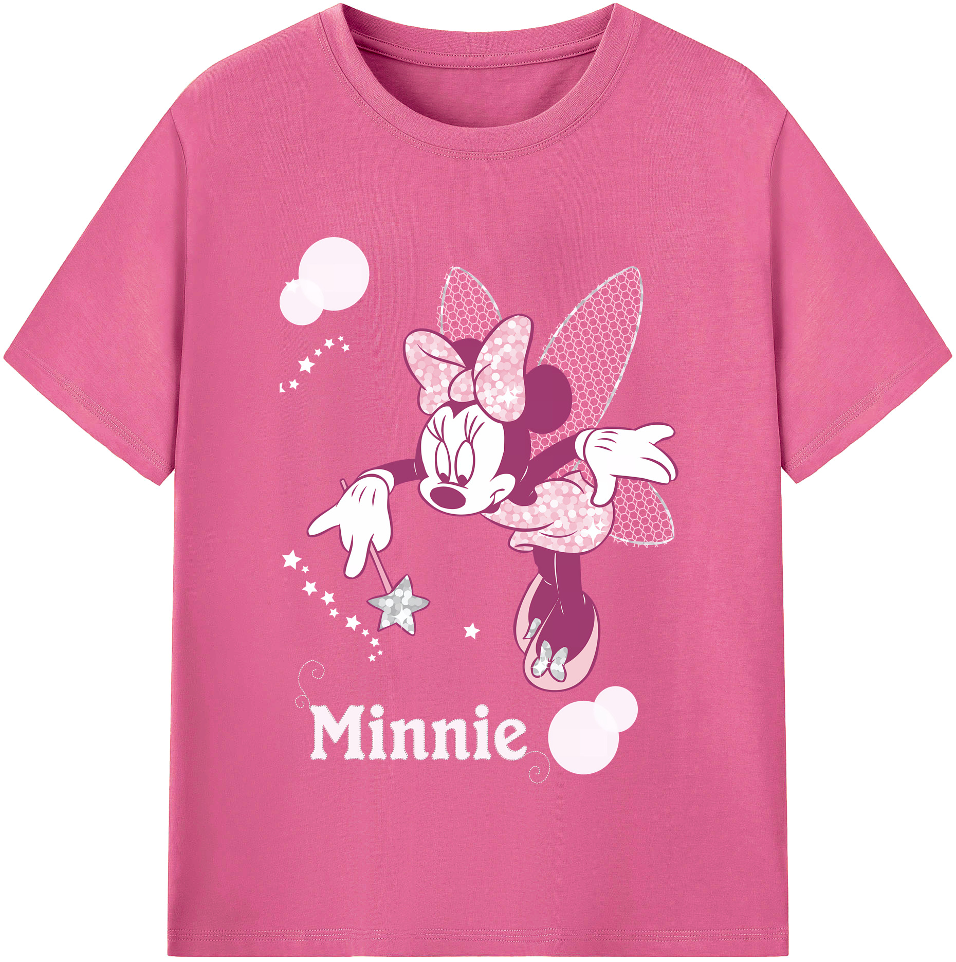 （画像用） ミッキーマウス Mickey Mouse レディースカジュアルプリントTシャツ（綿100％）