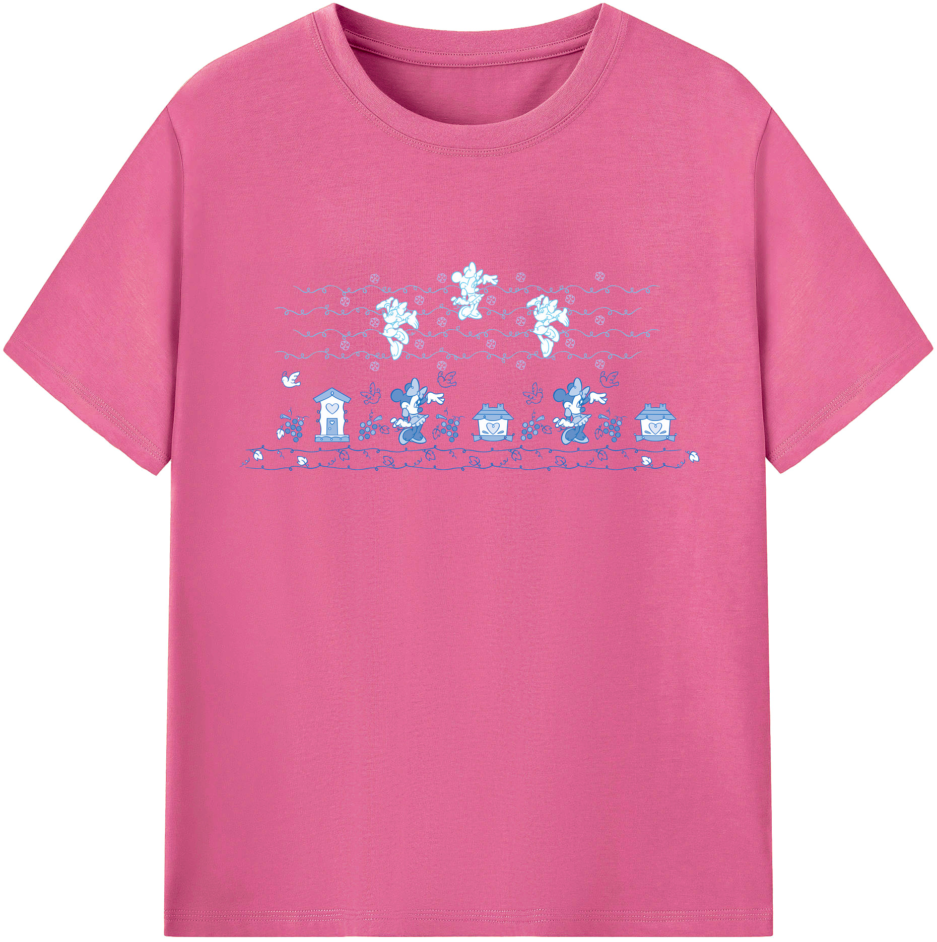 （画像用） ミッキーマウス Mickey Mouse レディースカジュアルプリントTシャツ（綿100％）