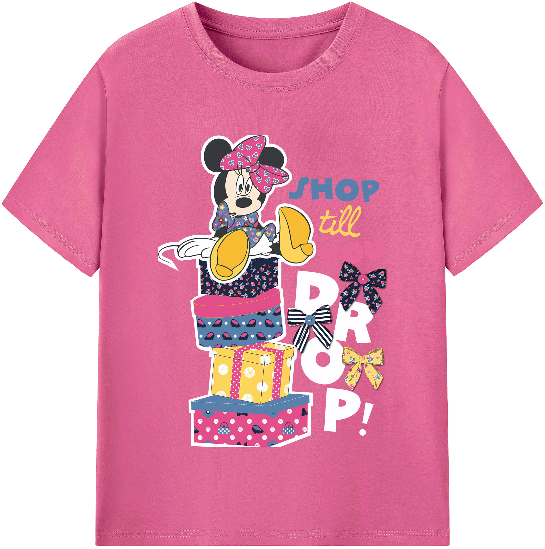 （画像用） ミッキーマウス Mickey Mouse レディースカジュアルプリントTシャツ（綿100％）