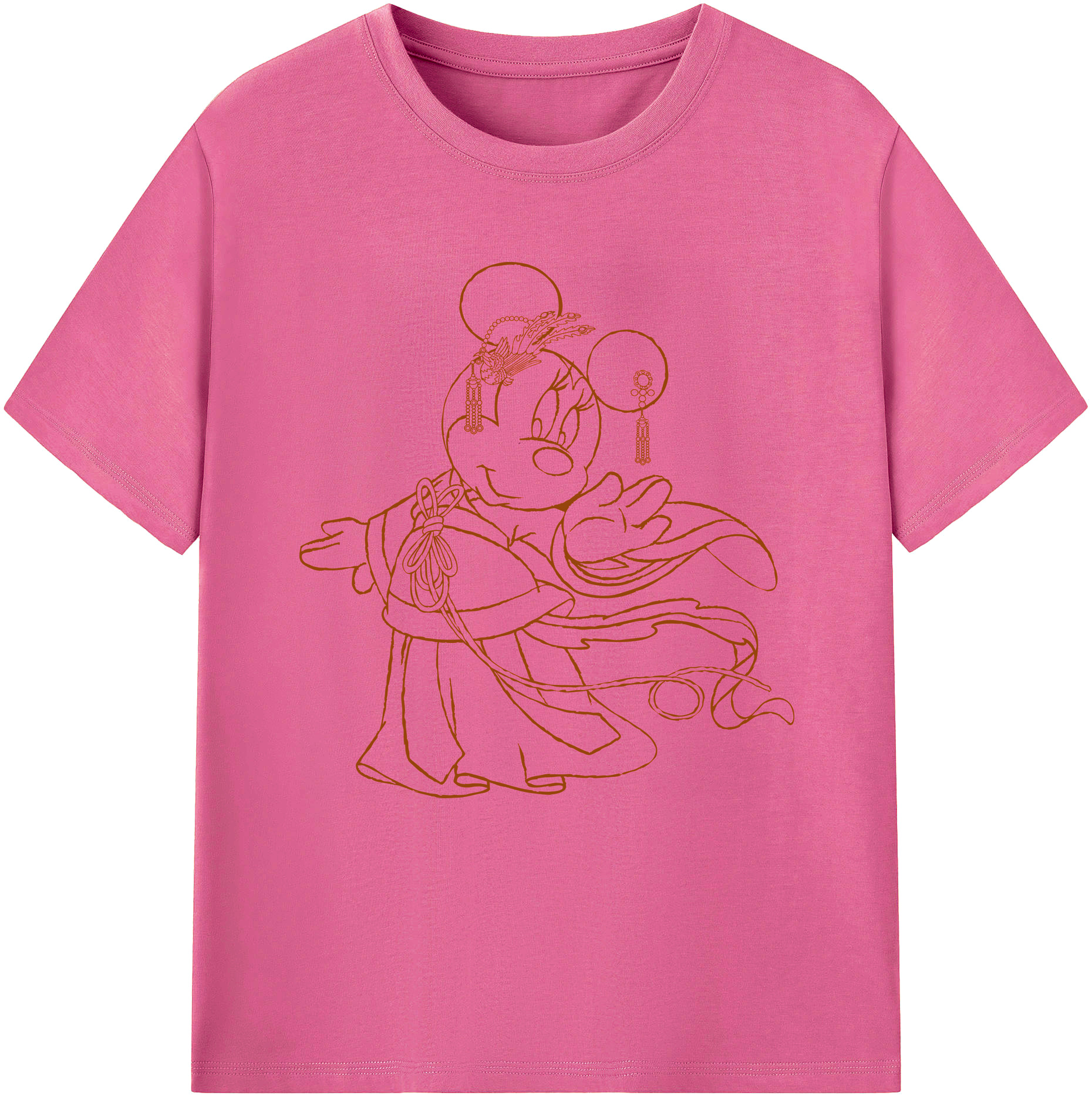 （画像用） ミッキーマウス Mickey Mouse レディースカジュアルプリントTシャツ（綿100％）