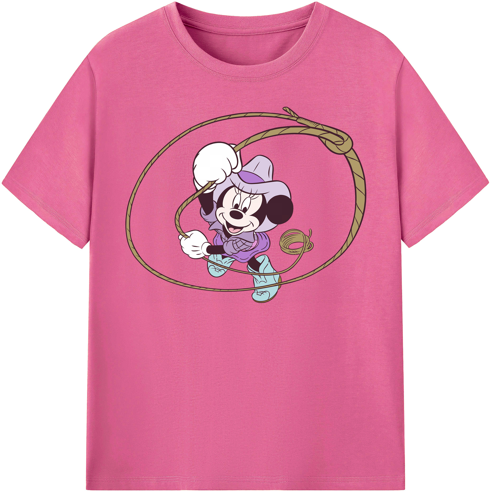 （画像用） ミッキーマウス Mickey Mouse レディースカジュアルプリントTシャツ（綿100％）