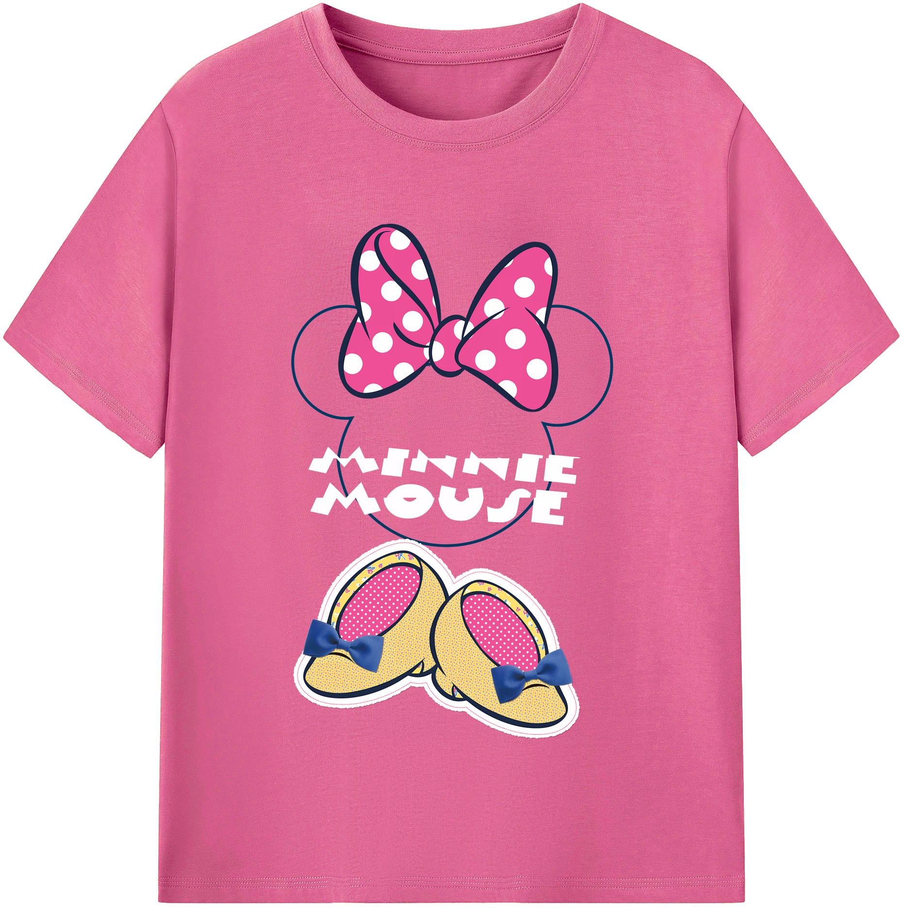 （画像用） ミッキーマウス Mickey Mouse レディースカジュアルプリントTシャツ（綿100％）