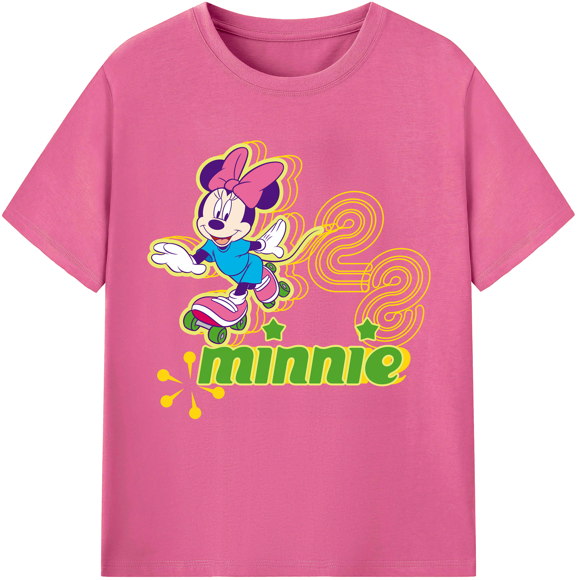（画像用） ミッキーマウス Mickey Mouse レディースカジュアルプリントTシャツ（綿100％）