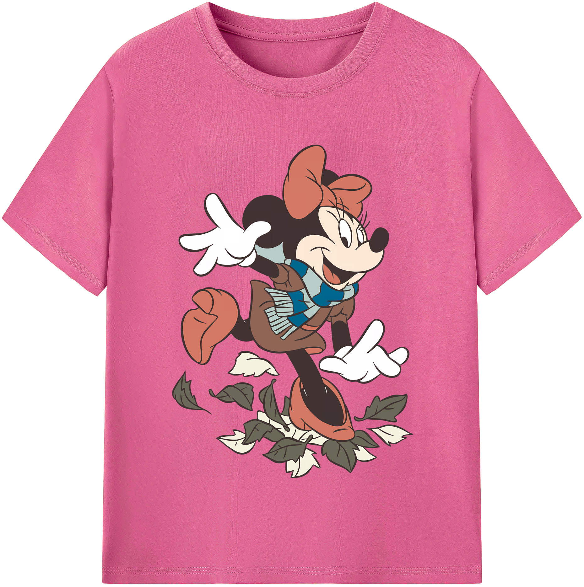 （画像用） ミッキーマウス Mickey Mouse レディースカジュアルプリントTシャツ（綿100％）