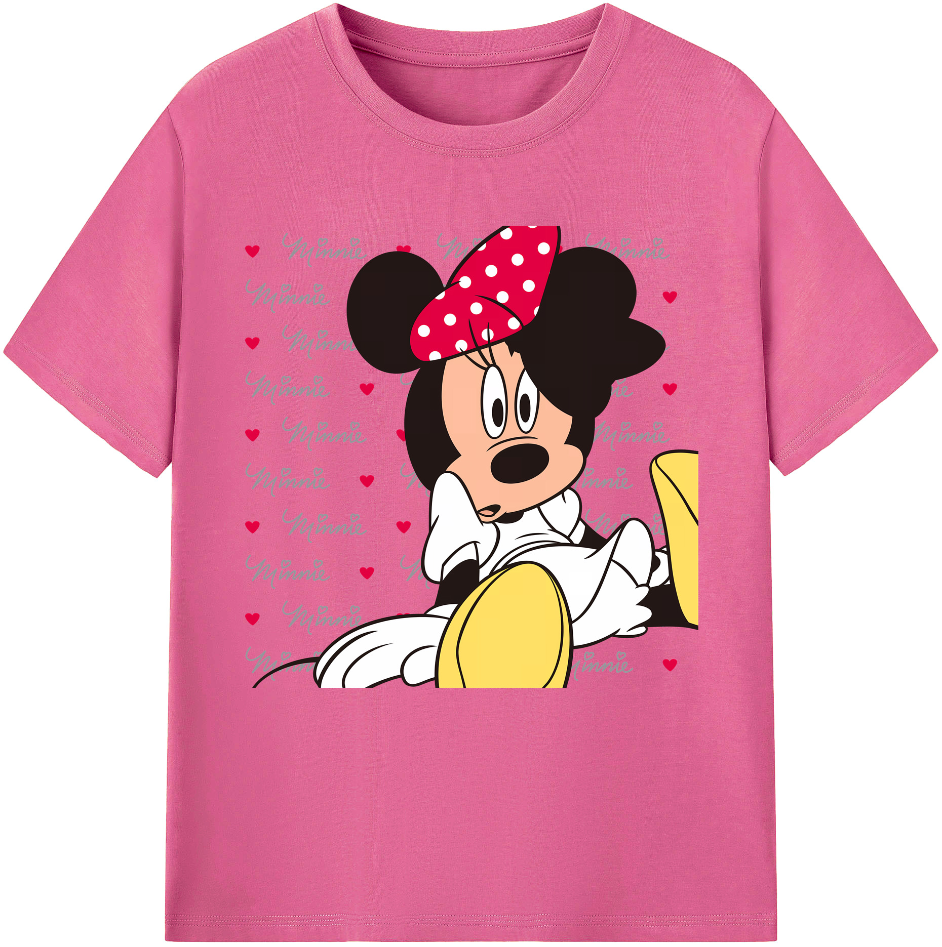 （画像用） ミッキーマウス Mickey Mouse レディースカジュアルプリントTシャツ（綿100％）