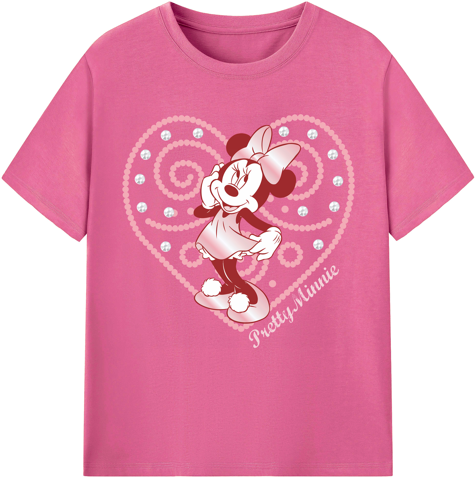 （画像用） ミッキーマウス Mickey Mouse レディースカジュアルプリントTシャツ（綿100％）