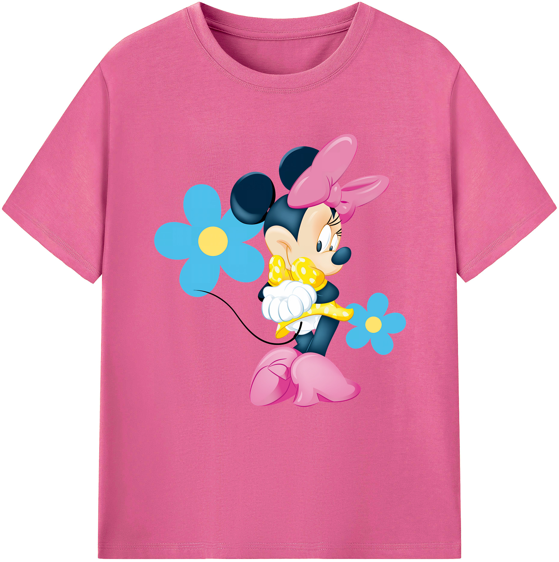 （画像用） ミッキーマウス Mickey Mouse レディースカジュアルプリントTシャツ（綿100％）