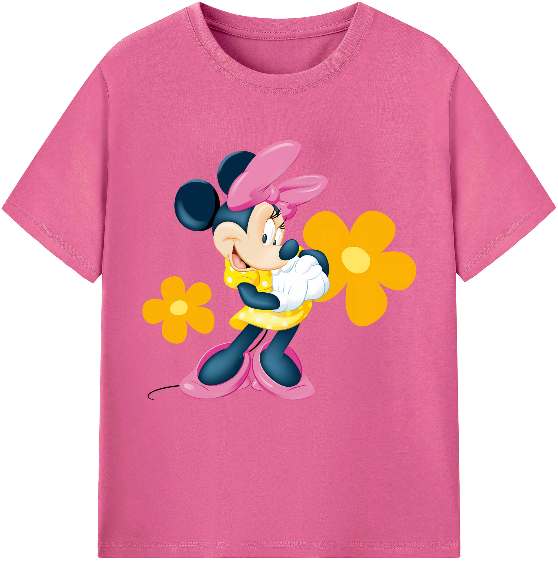 （画像用） ミッキーマウス Mickey Mouse レディースカジュアルプリントTシャツ（綿100％）