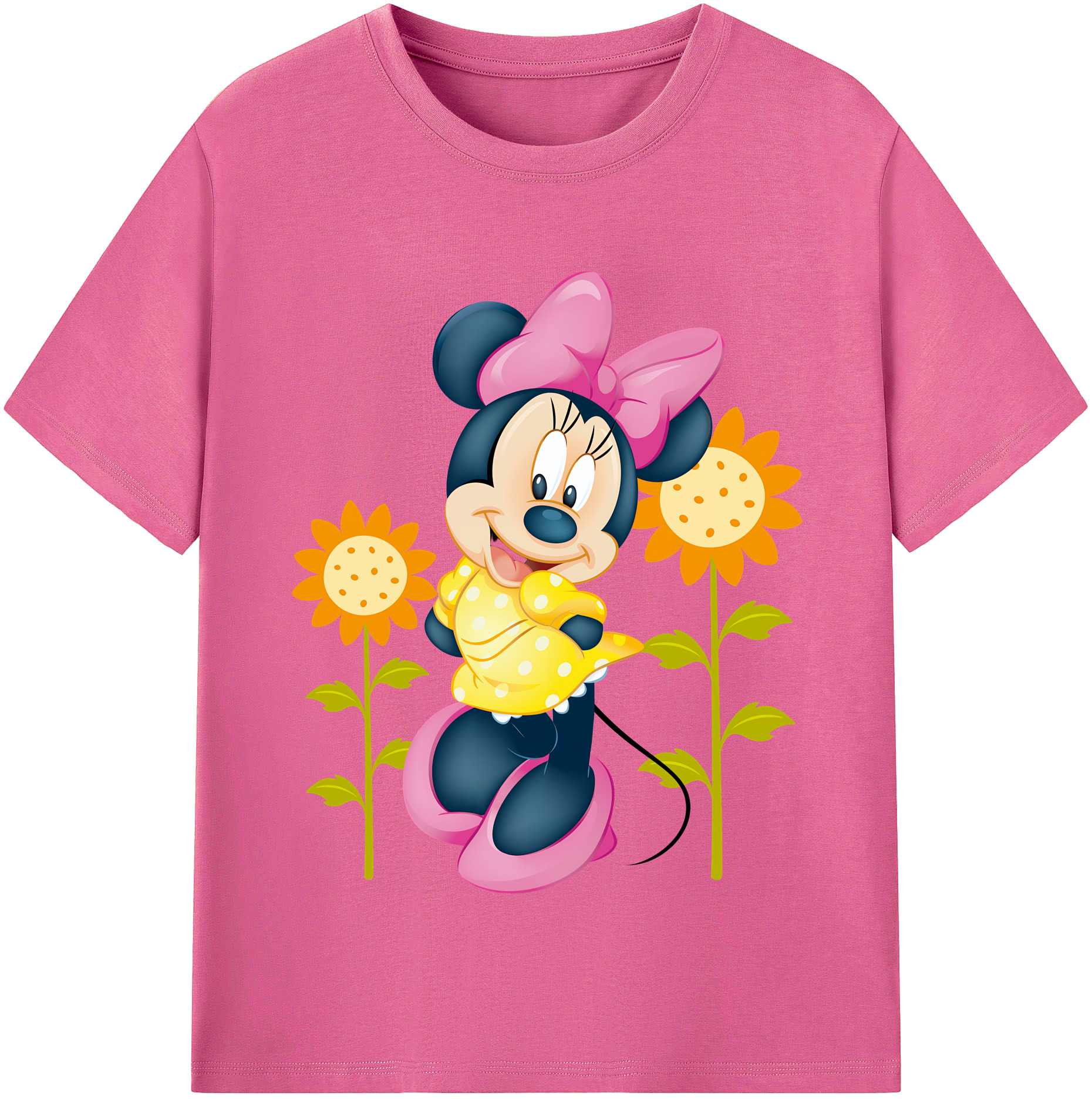 （画像用） ミッキーマウス Mickey Mouse レディースカジュアルプリントTシャツ（綿100％）