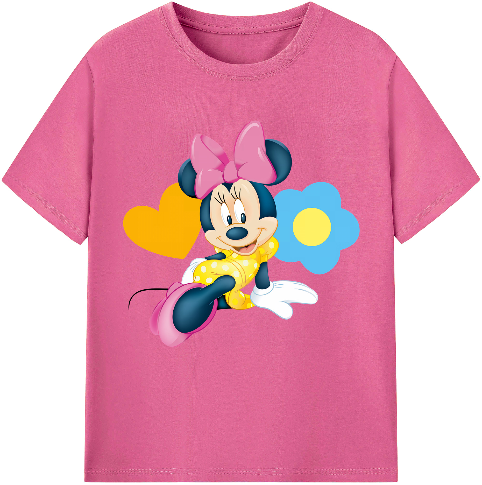 （画像用） ミッキーマウス Mickey Mouse レディースカジュアルプリントTシャツ（綿100％）