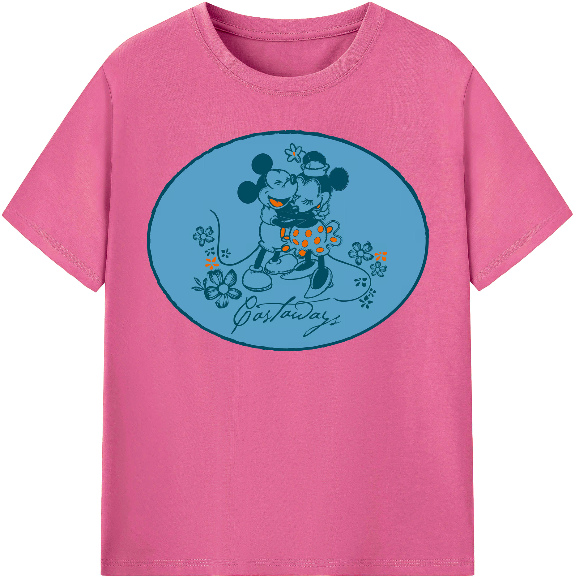 （画像用） ミッキーマウス Mickey Mouse レディースカジュアルプリントTシャツ（綿100％）